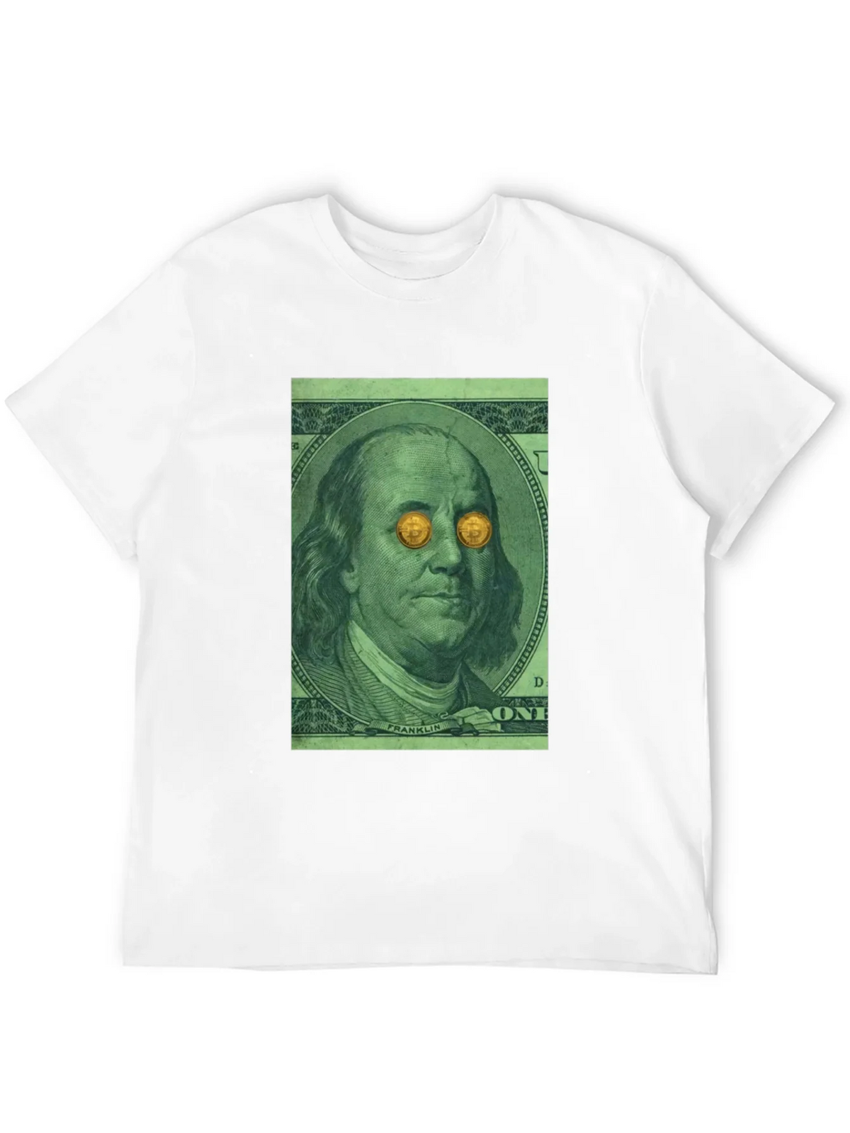 Bitcoin Eyes Benjamin Franklin Graphic Tee product image 11