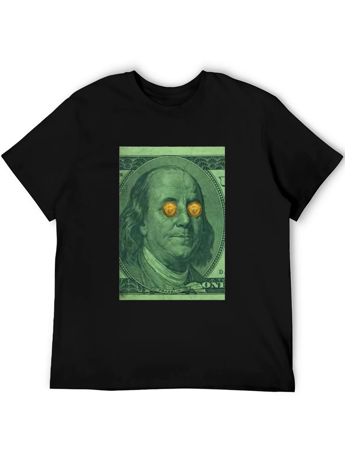 Bitcoin Eyes Benjamin Franklin Graphic Tee product image 5
