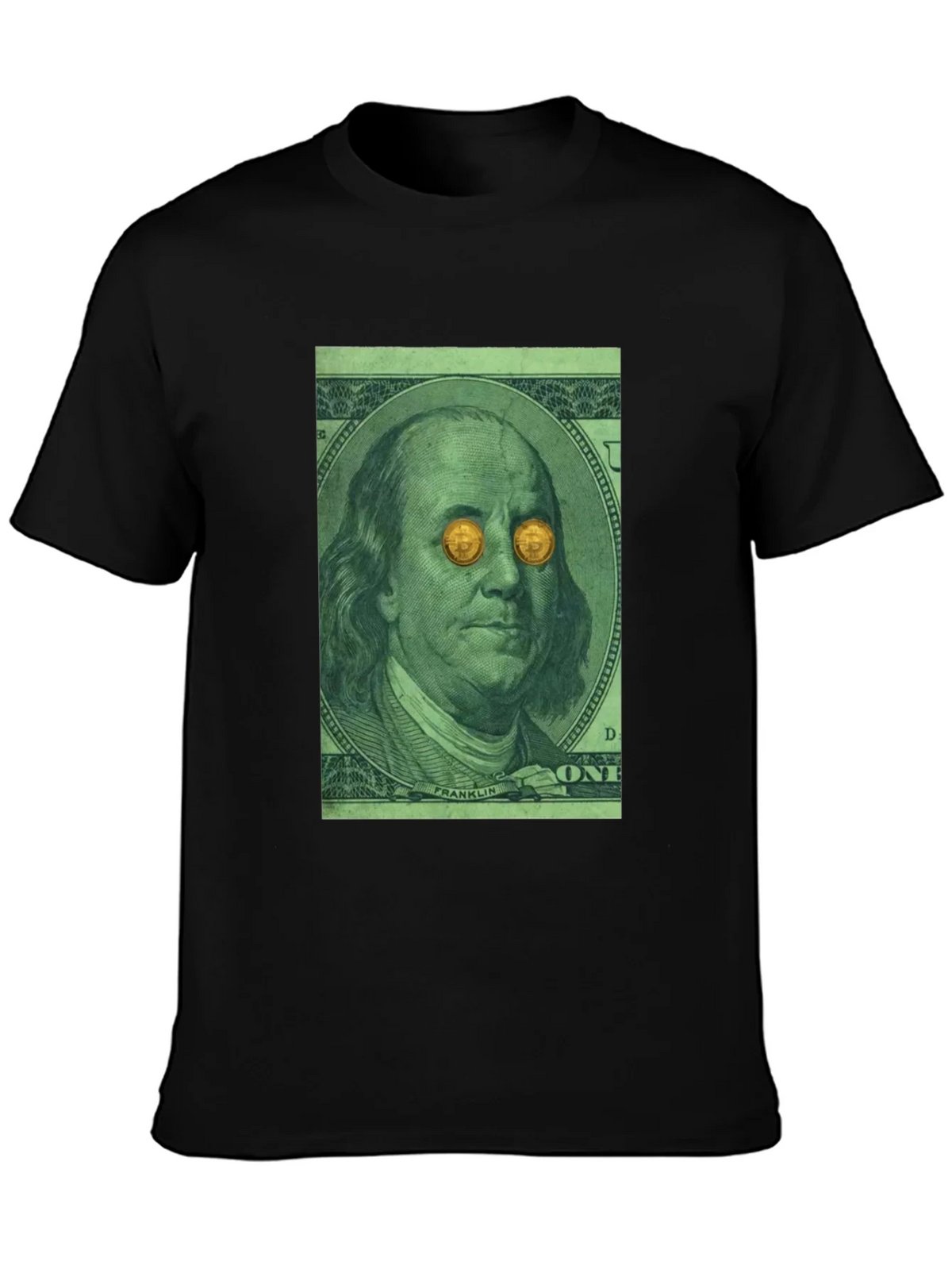 Bitcoin Eyes Benjamin Franklin Graphic Tee product image 3