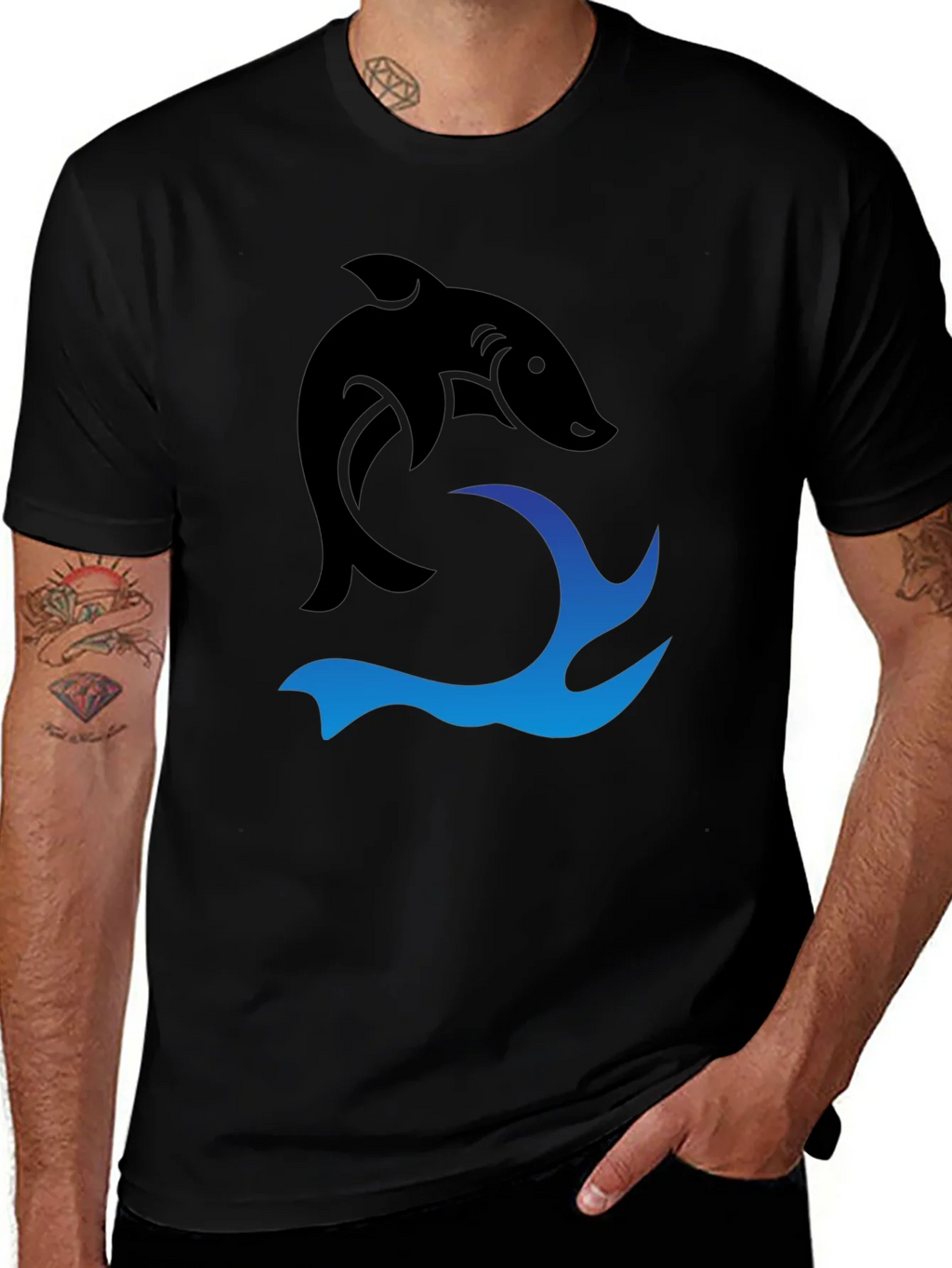 Black Shark Wave Graphic Tee product image 1