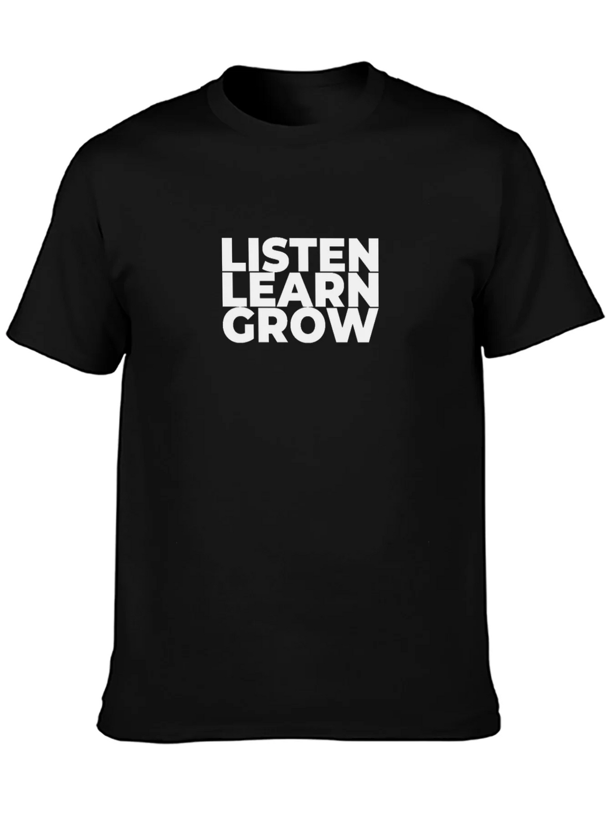 Listen Learn Grow Graphic Tee - Black Cotton T-Shirt product image 3