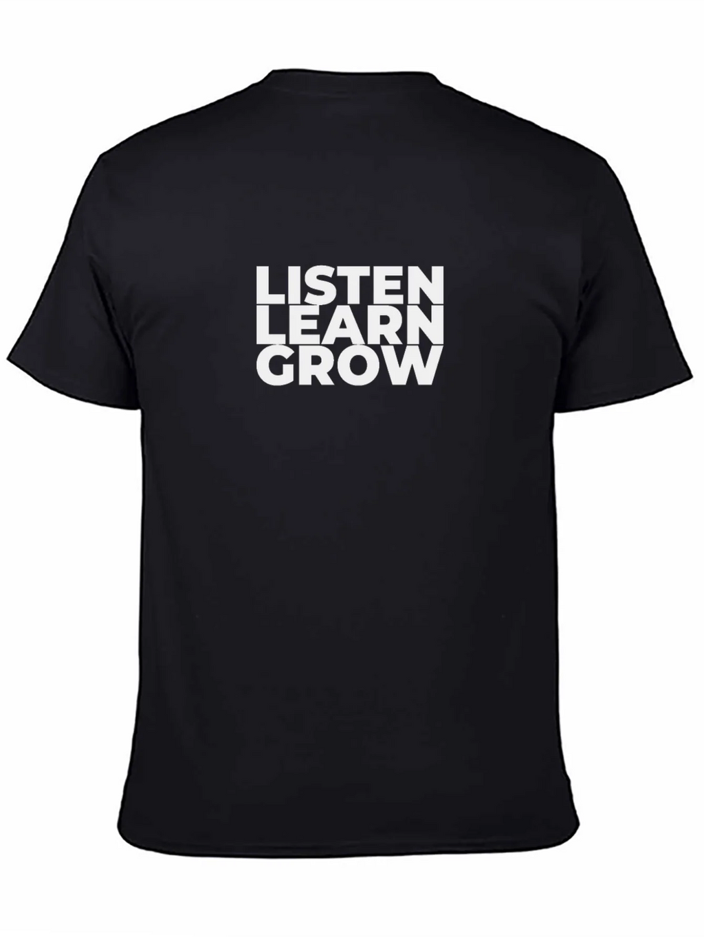 Listen Learn Grow Graphic Tee - Black Cotton T-Shirt product image 4