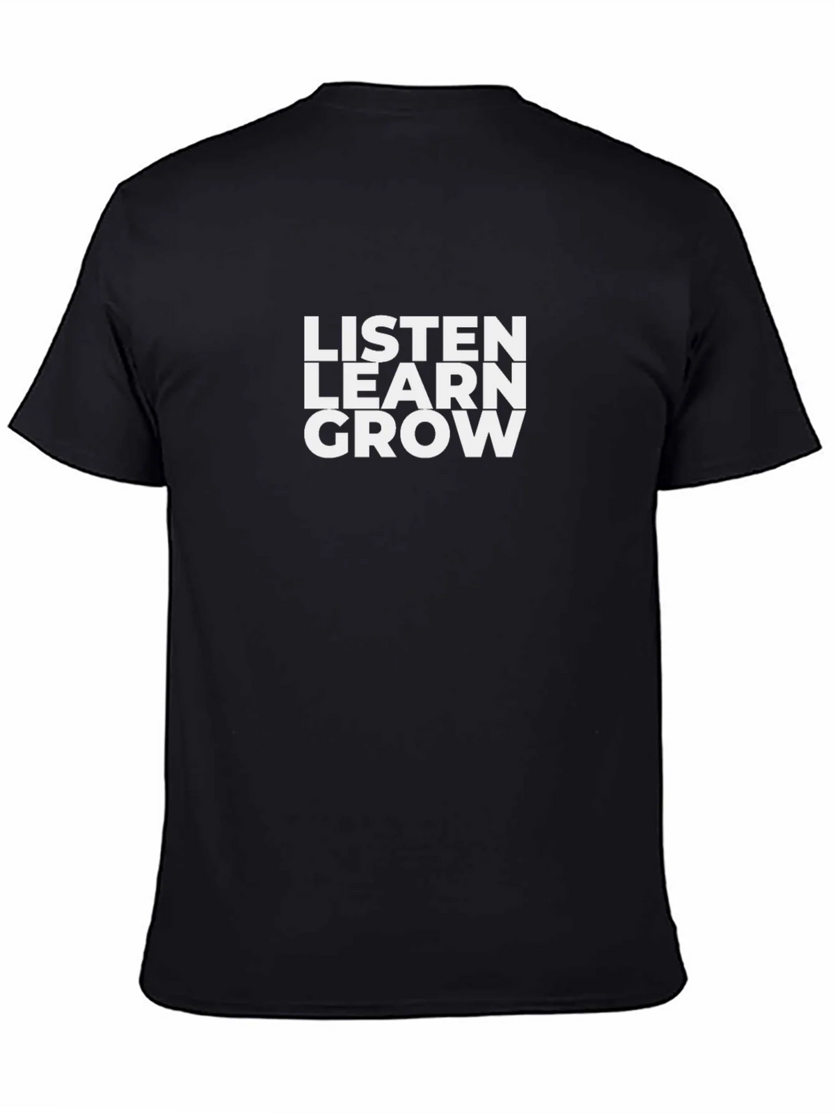 Listen Learn Grow Graphic Tee - Black Cotton T-Shirt product image 4