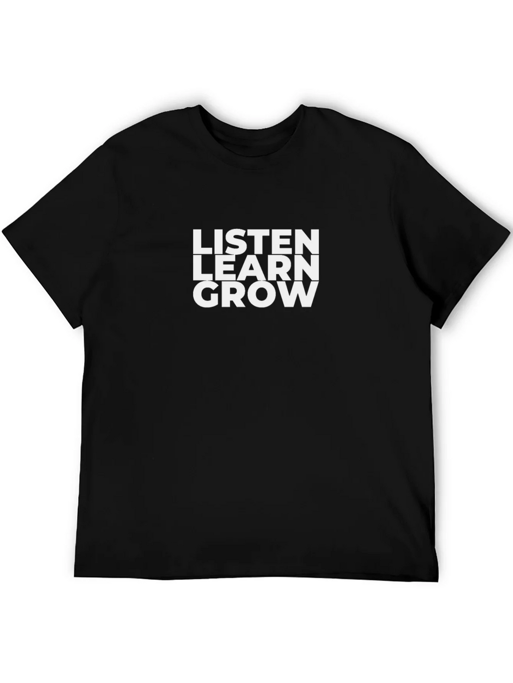 Listen Learn Grow Graphic Tee - Black Cotton T-Shirt product image 5