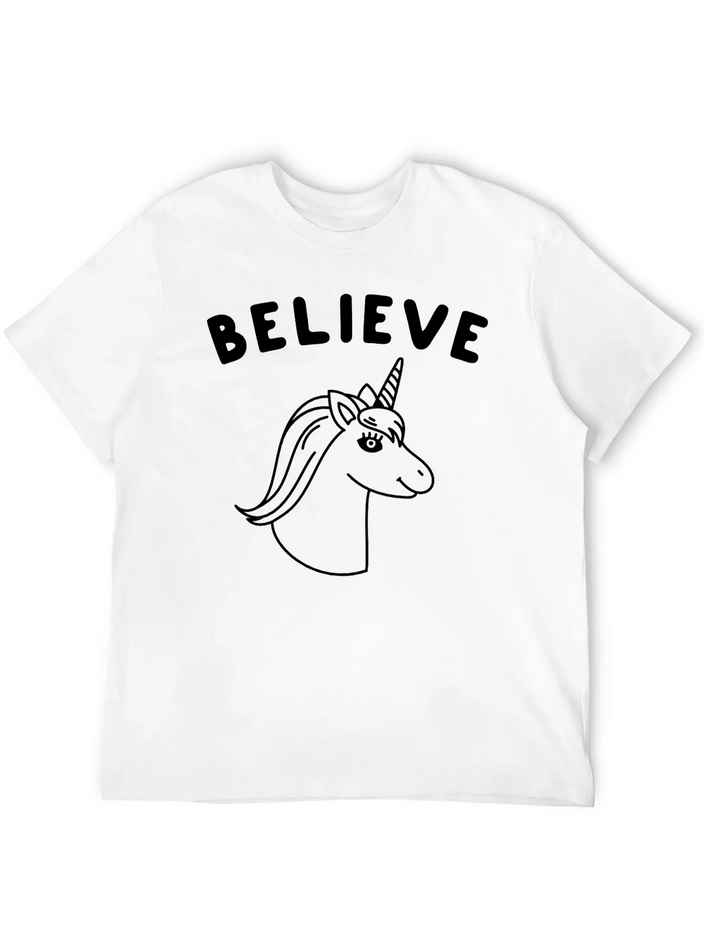 Believe Unicorn Graphic Tee - Black Cotton Casual product image 11