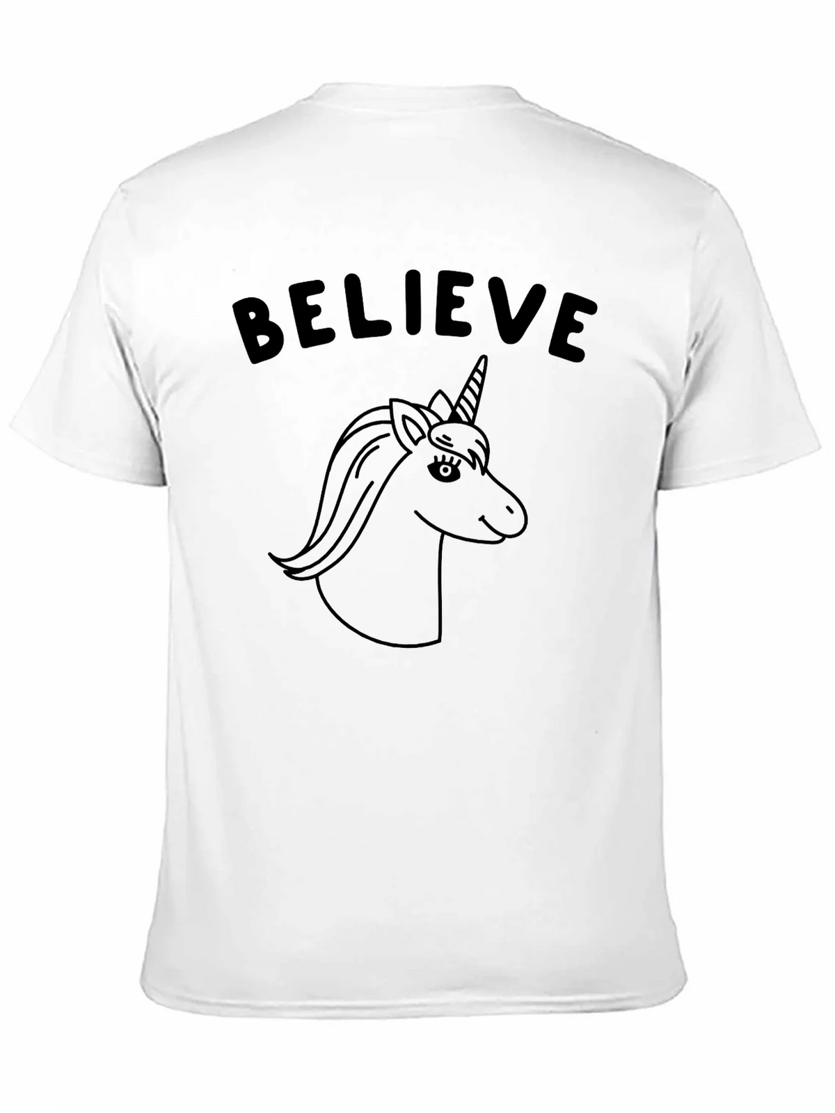 Believe Unicorn Graphic Tee - Black Cotton Casual product image 10