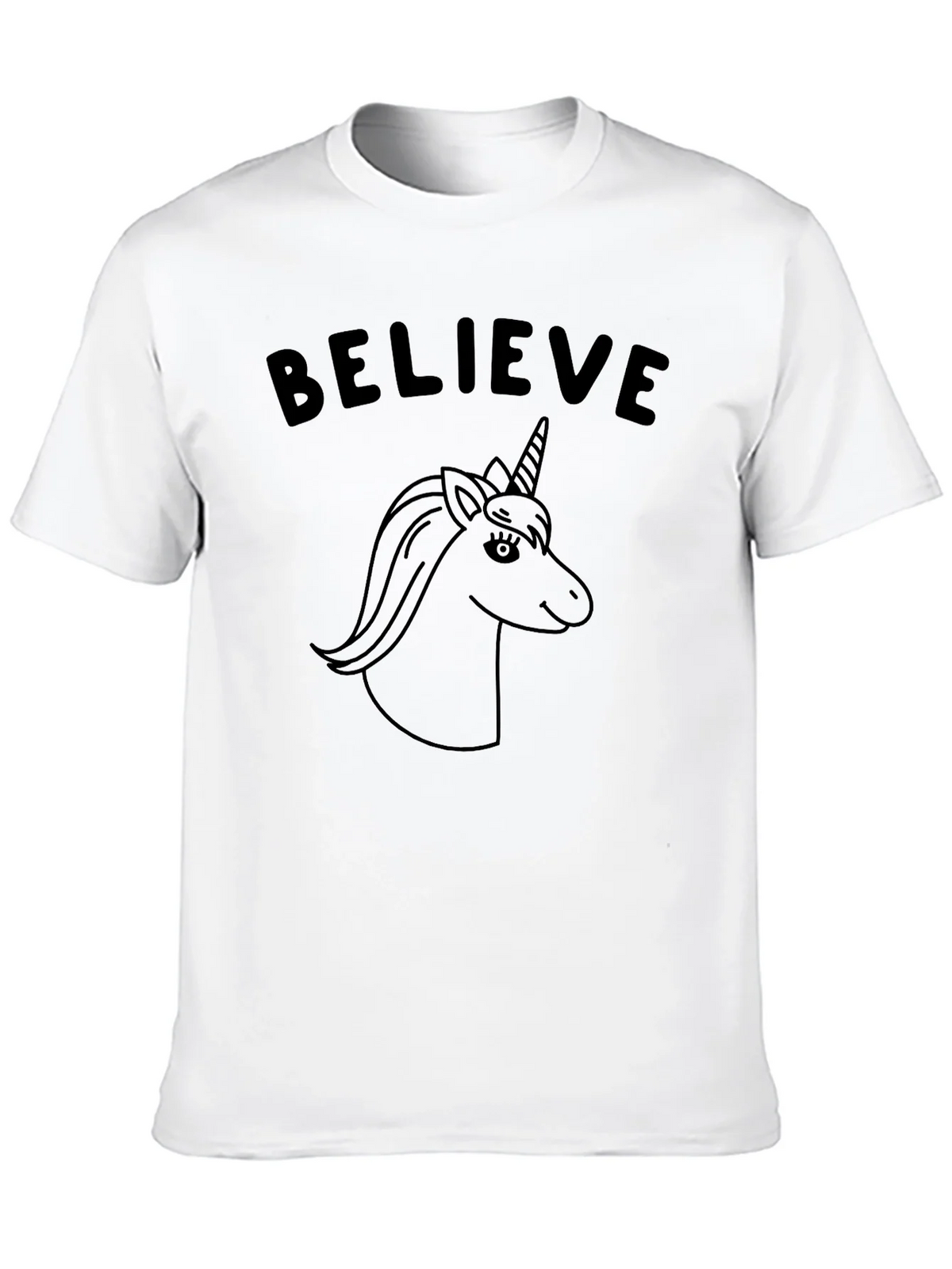 Believe Unicorn Graphic Tee - Black Cotton Casual product image 9