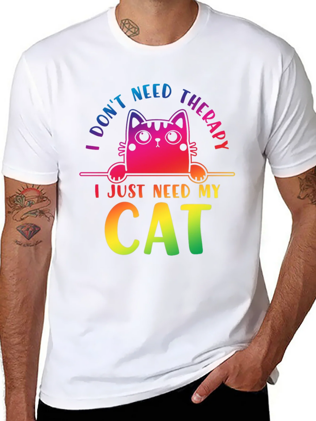 I Dont Need Therapy Cat T-Shirt product image 7