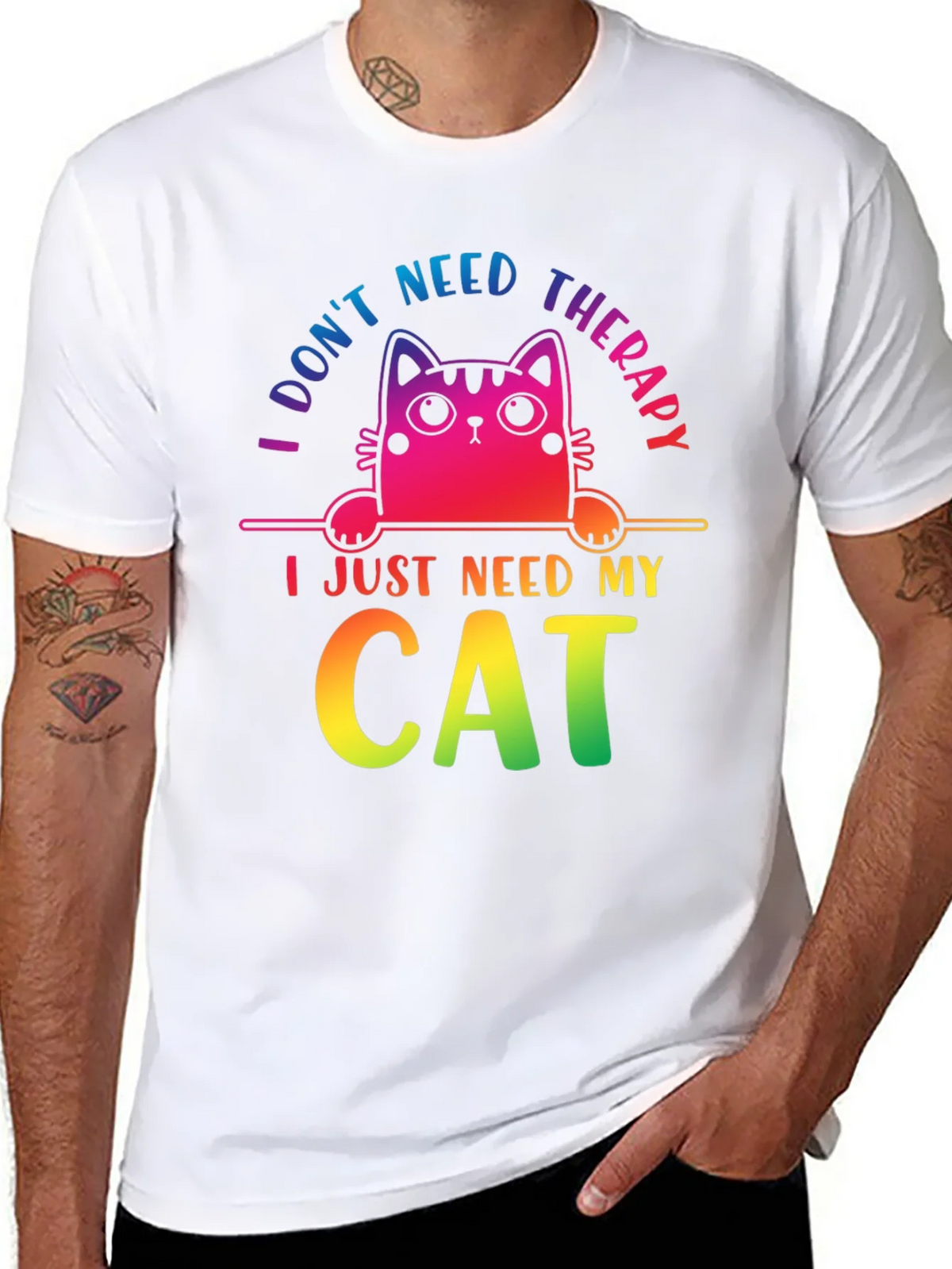 I Dont Need Therapy Cat T-Shirt product image 7