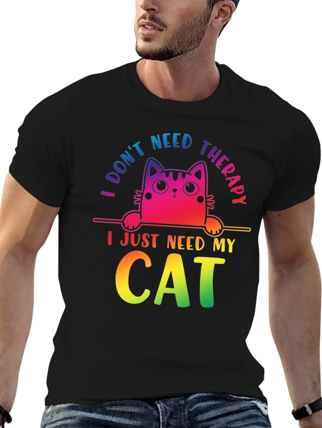 I Dont Need Therapy Cat T-Shirt product image 6
