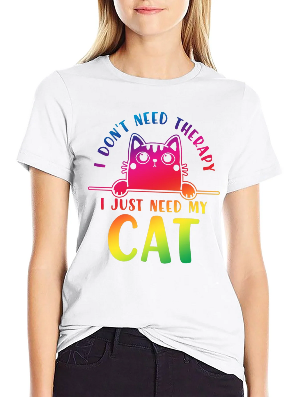 I Dont Need Therapy Cat T-Shirt product image 8