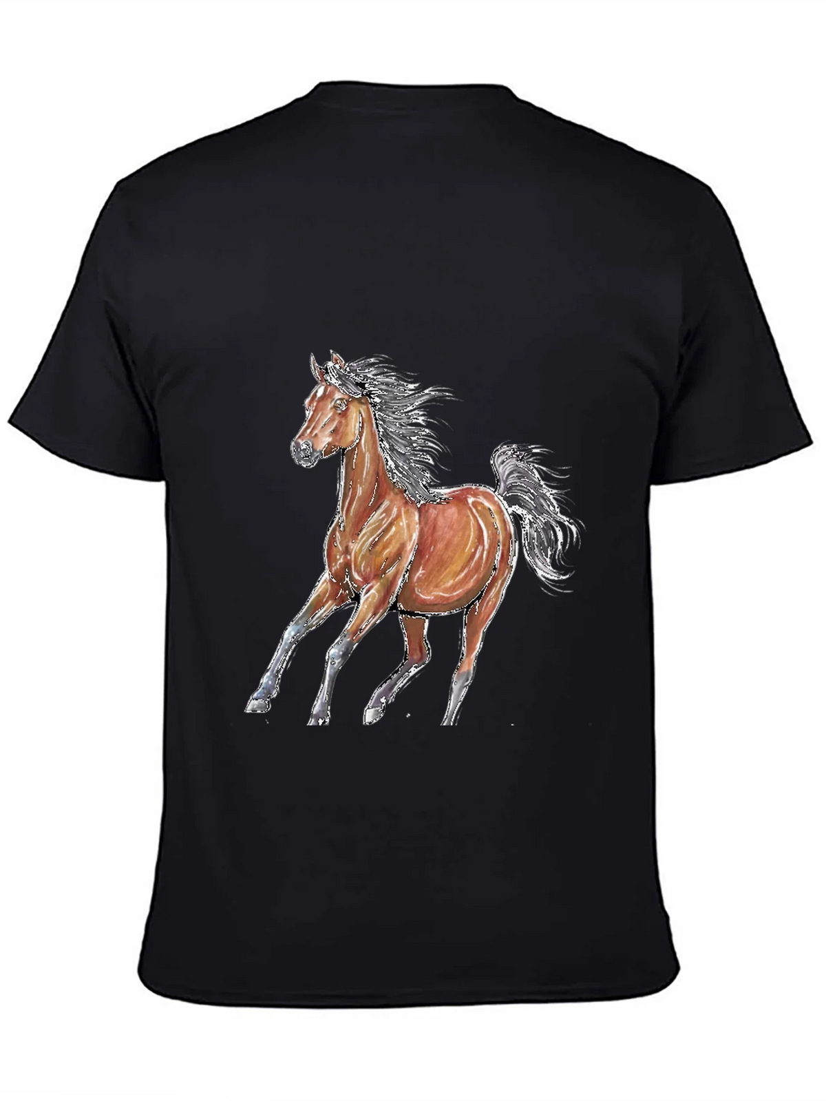 Horse Graphic T-Shirt - Unisex Black Tee product image 4