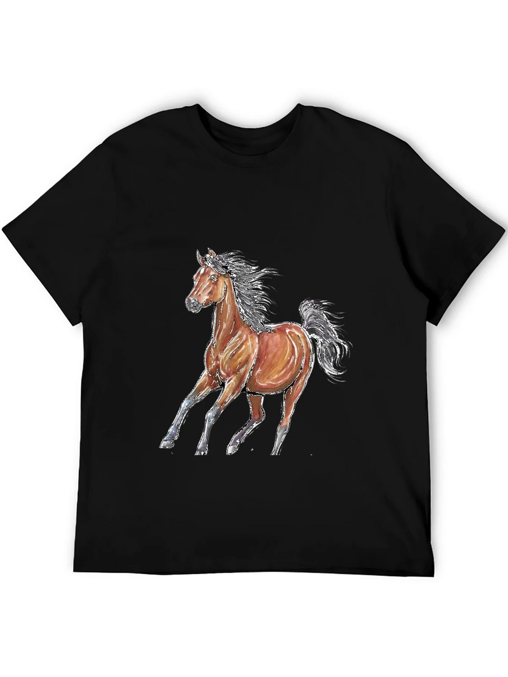 Horse Graphic T-Shirt - Unisex Black Tee product image 5