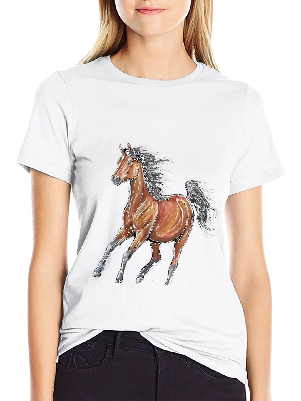 Horse Graphic T-Shirt - Unisex Black Tee product image 8