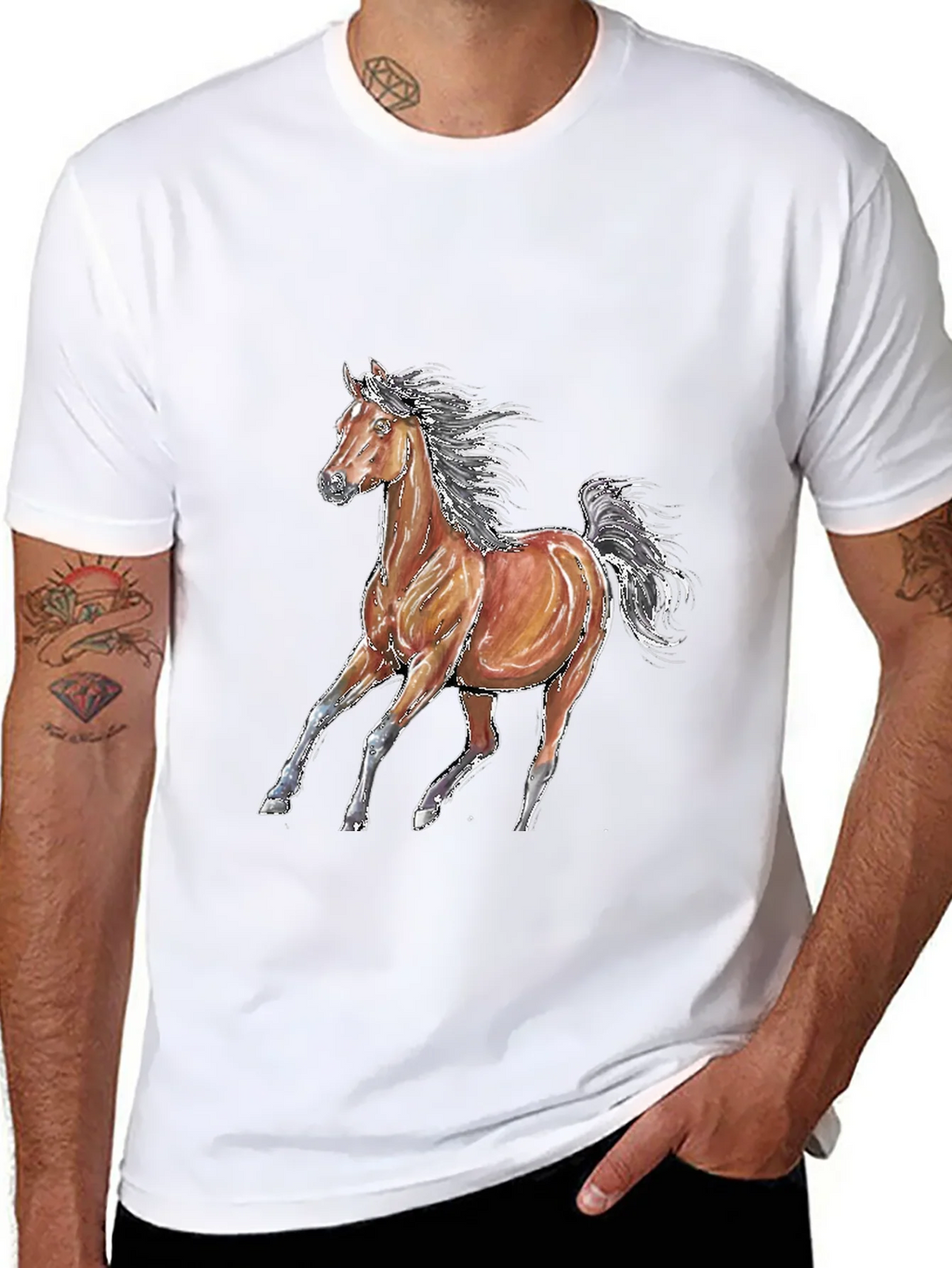 Horse Graphic T-Shirt - Unisex Black Tee product image 7