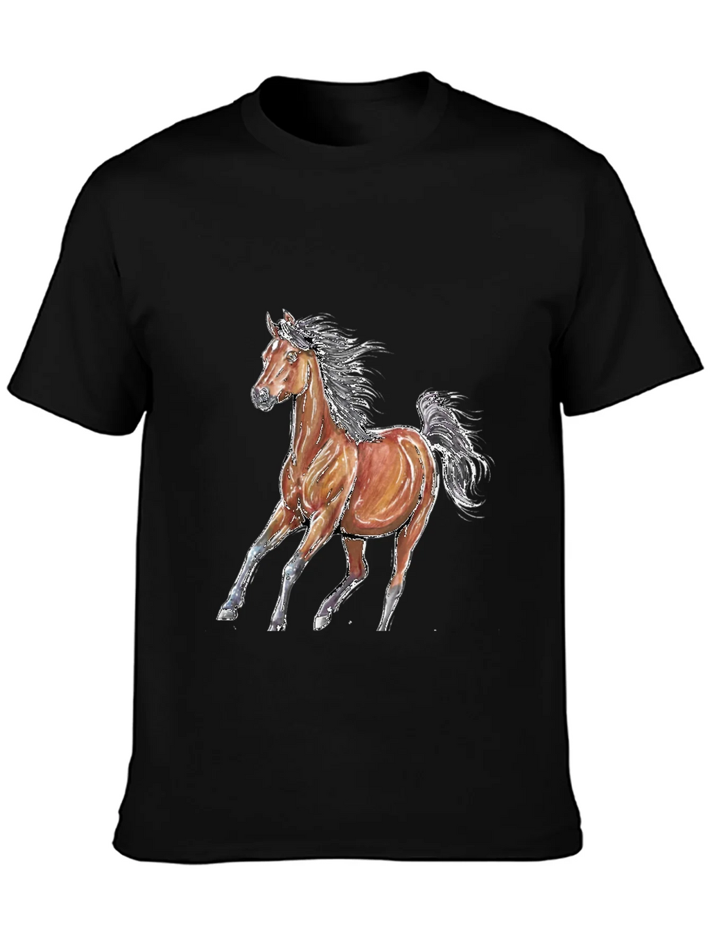 Horse Graphic T-Shirt - Unisex Black Tee product image 3