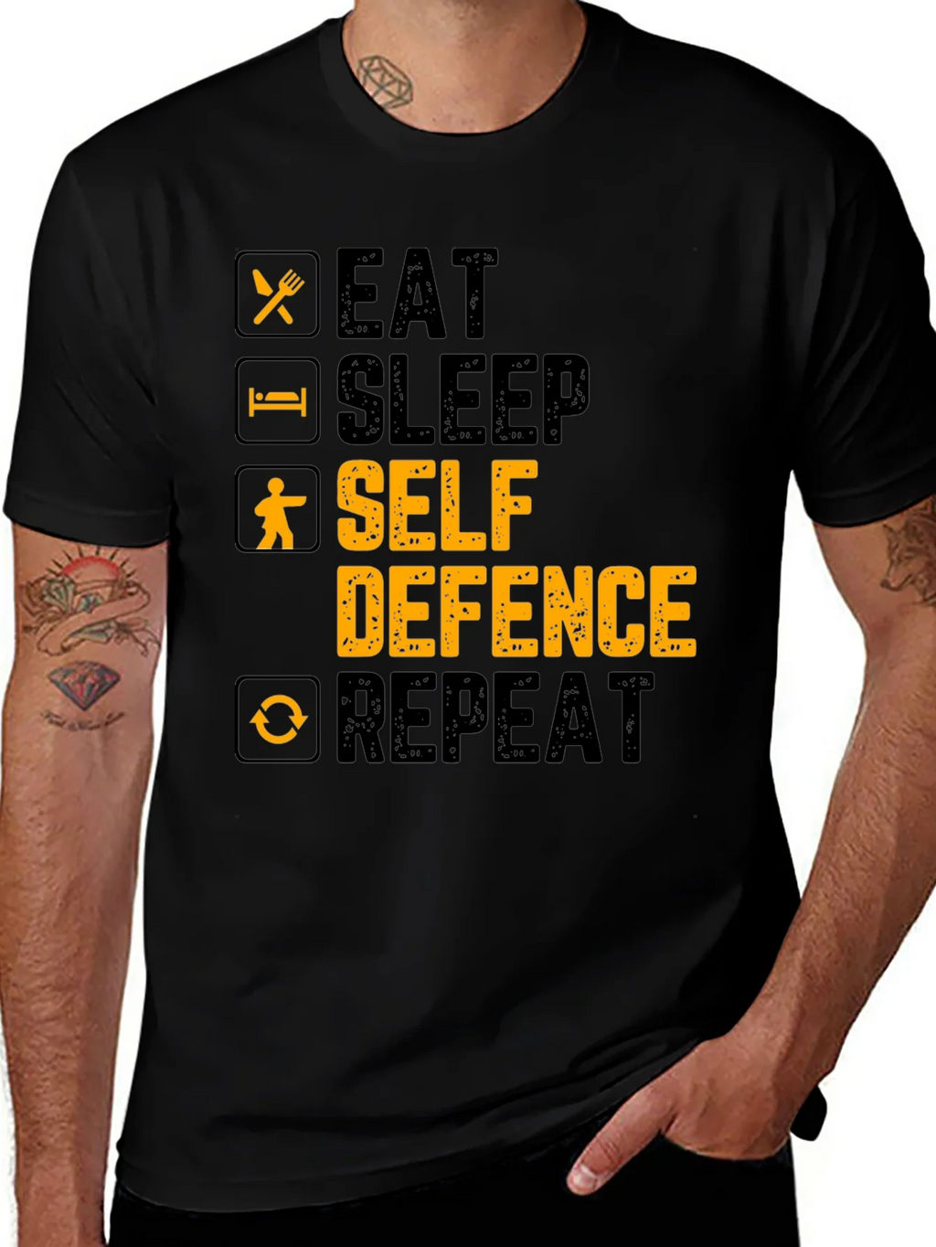 Eat Sleep Self Defence Repeat Graphic T-Shirt product image 1