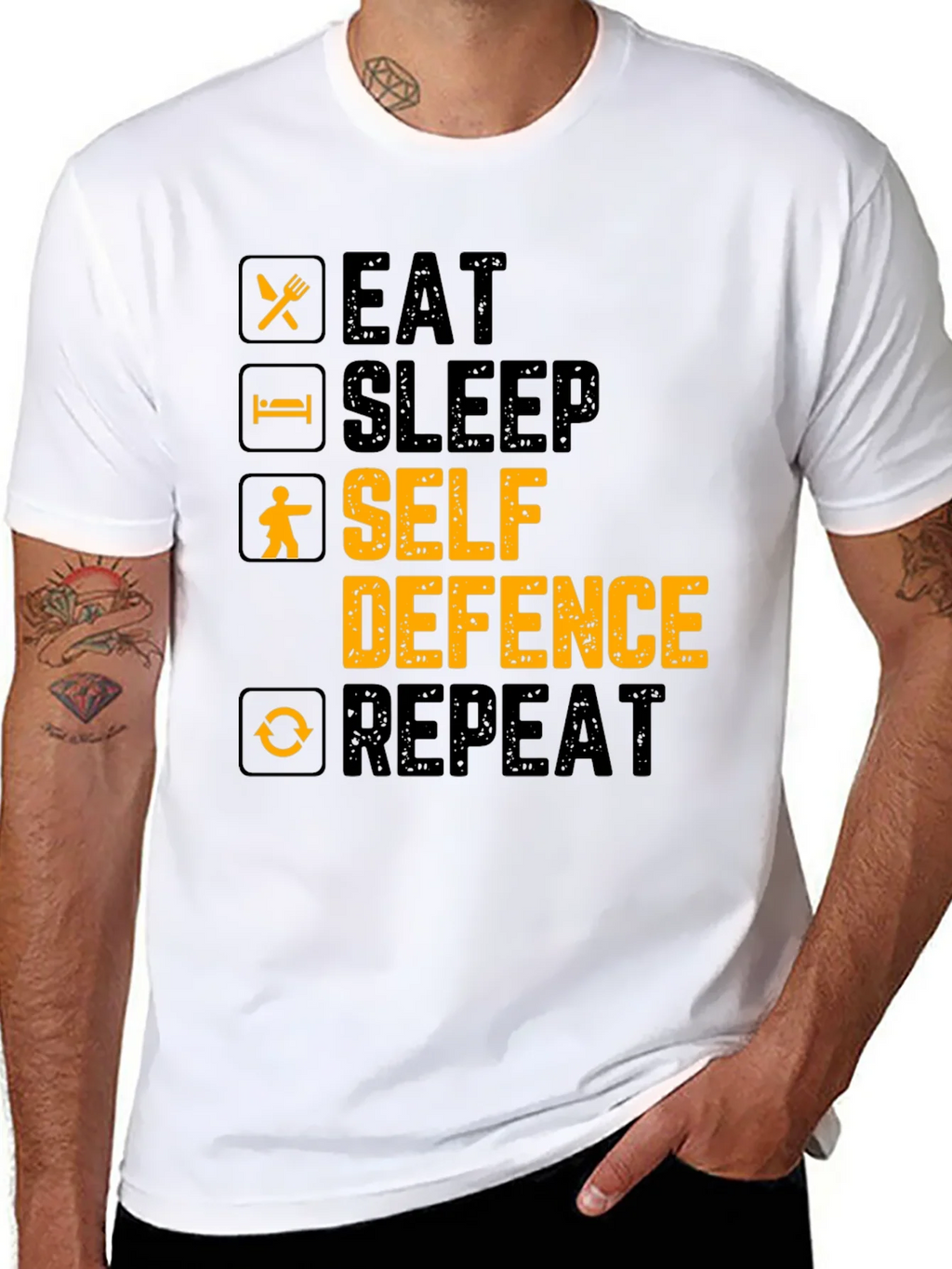 Eat Sleep Self Defence Repeat Graphic T-Shirt product image 7