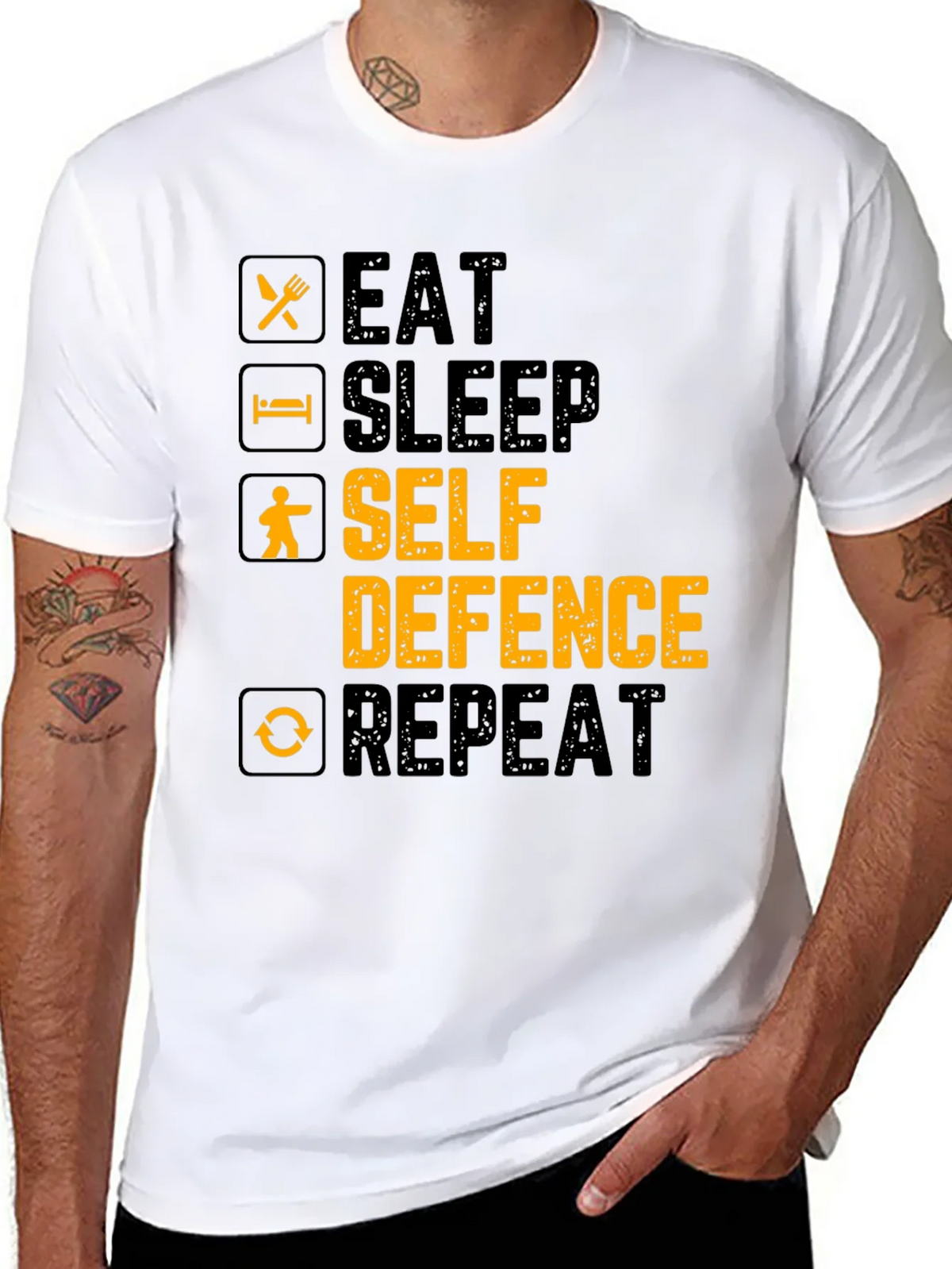 Eat Sleep Self Defence Repeat Graphic T-Shirt product image 7