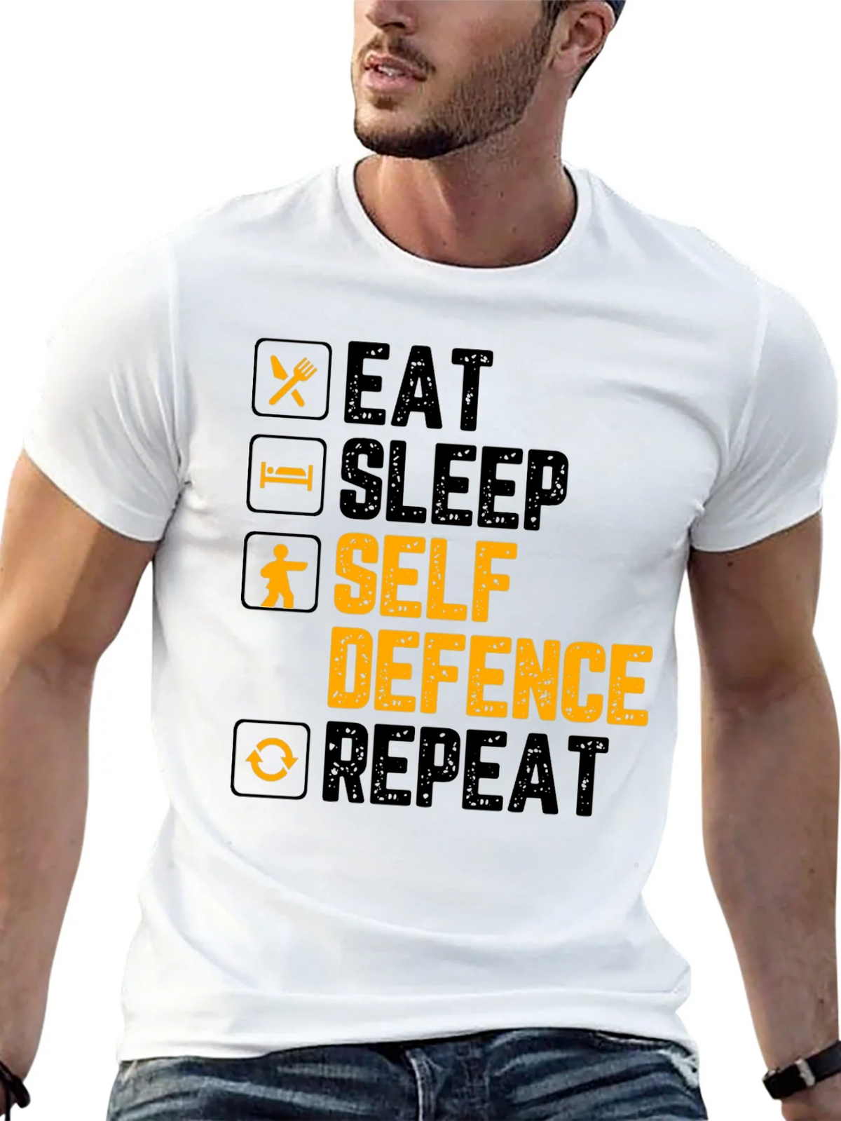 Eat Sleep Self Defence Repeat Graphic T-Shirt product image 12