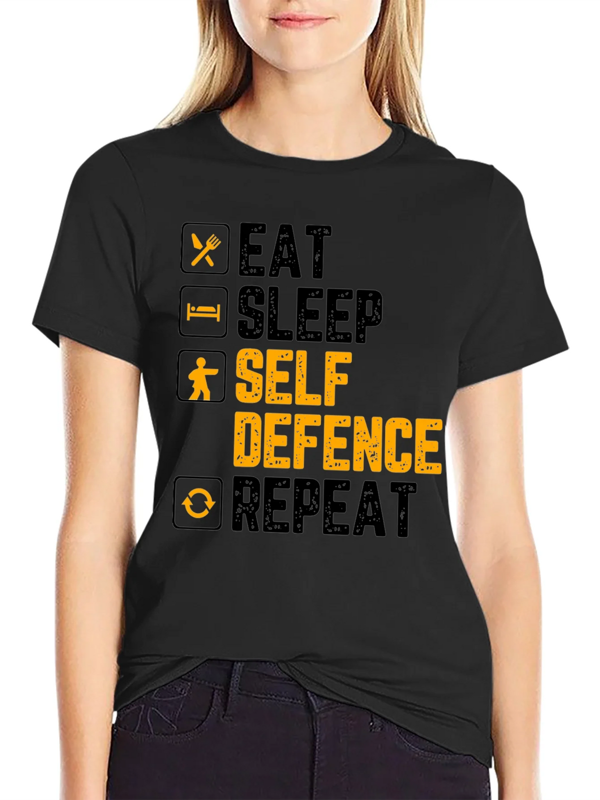 Eat Sleep Self Defence Repeat Graphic T-Shirt product image 2