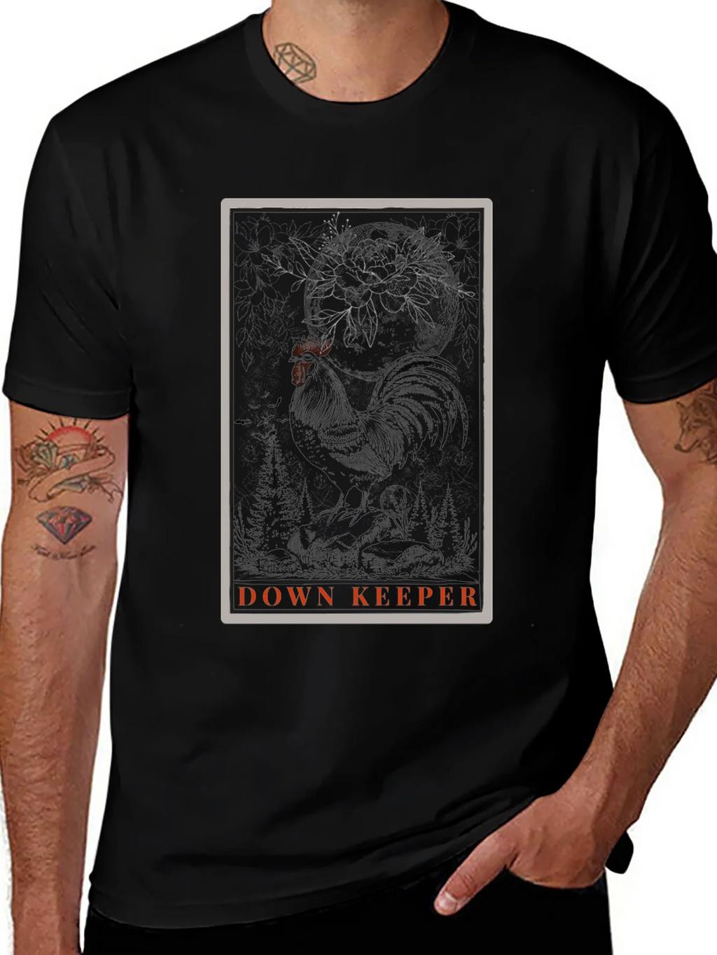 Down Keeper Graphic Tee - Black Cotton Blend product image 1