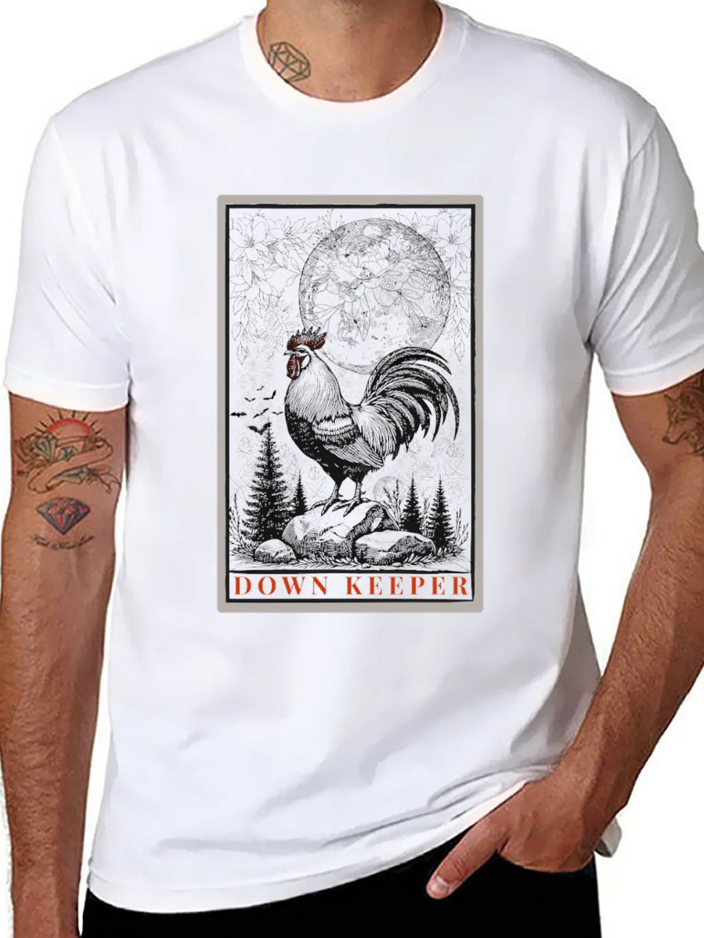 Down Keeper Graphic Tee - Black Cotton Blend product image 7