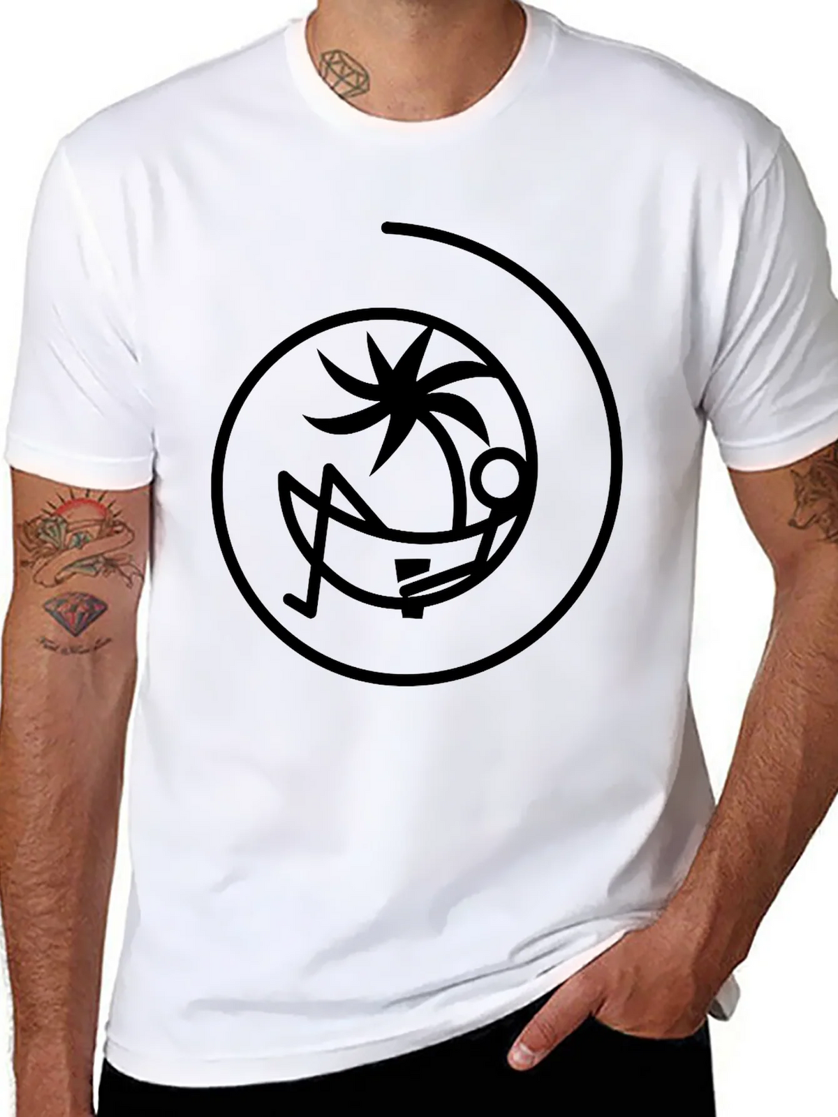 Relaxing Palm Tree Black T-Shirt product image 7