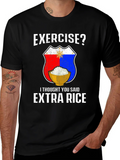 Exercise? Extra Rice Black Graphic T-Shirt product image 1