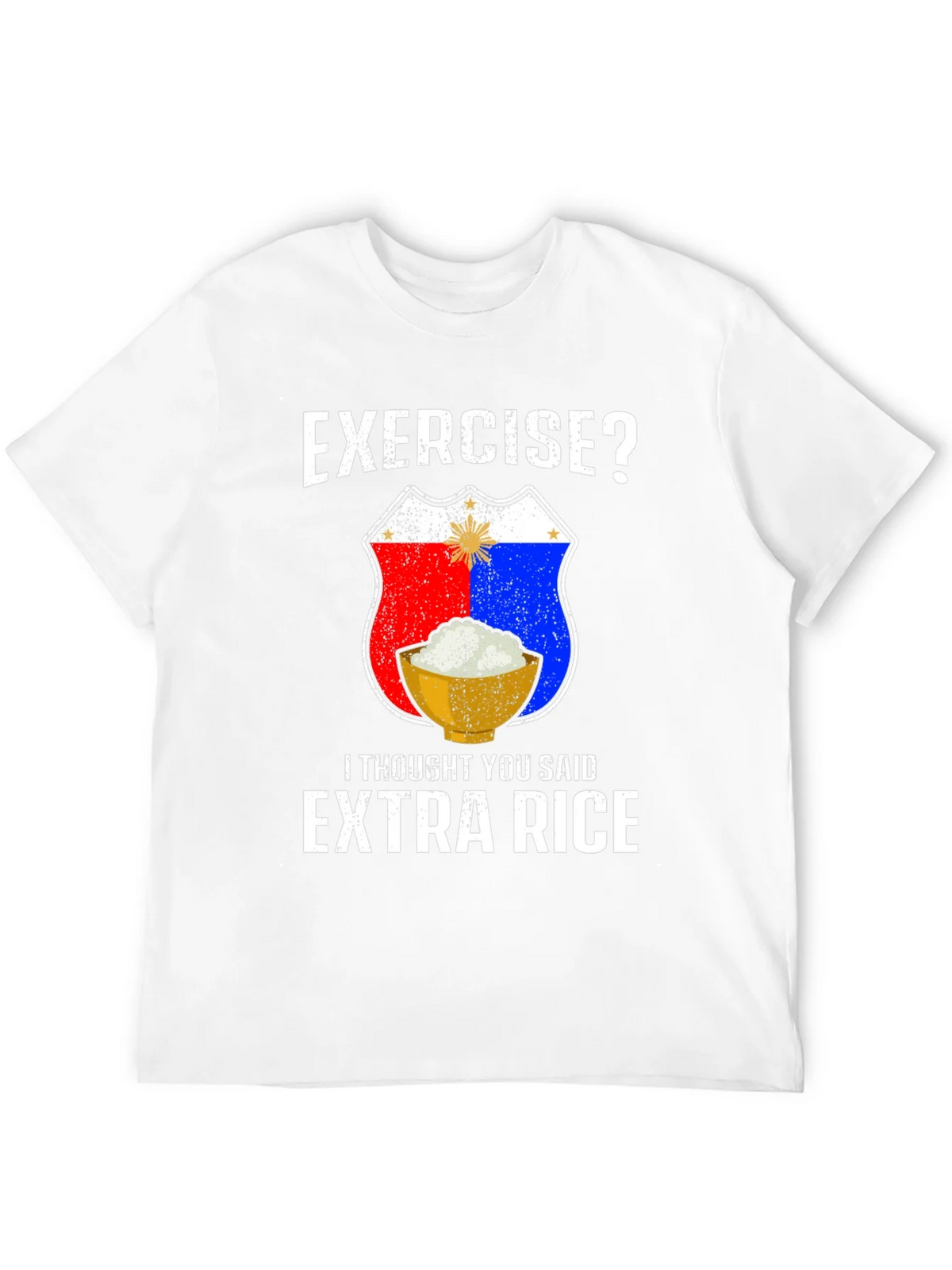 Exercise? Extra Rice Black Graphic T-Shirt product image 11