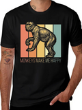 Monkeys Make Me Happy Retro Graphic Tee product image 1