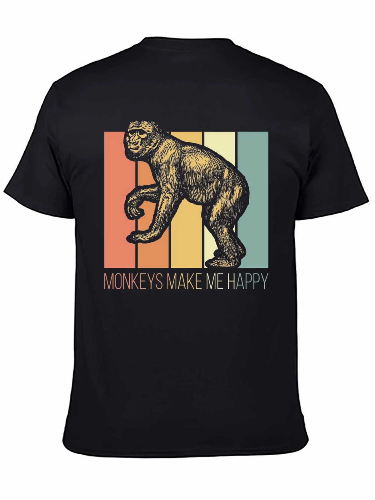 Monkeys Make Me Happy Retro Graphic Tee product image 4