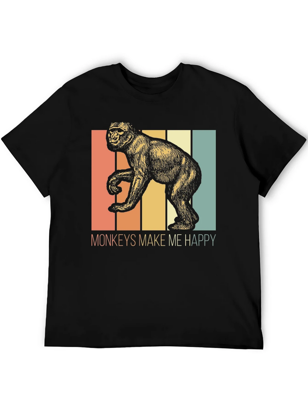 Monkeys Make Me Happy Retro Graphic Tee product image 5