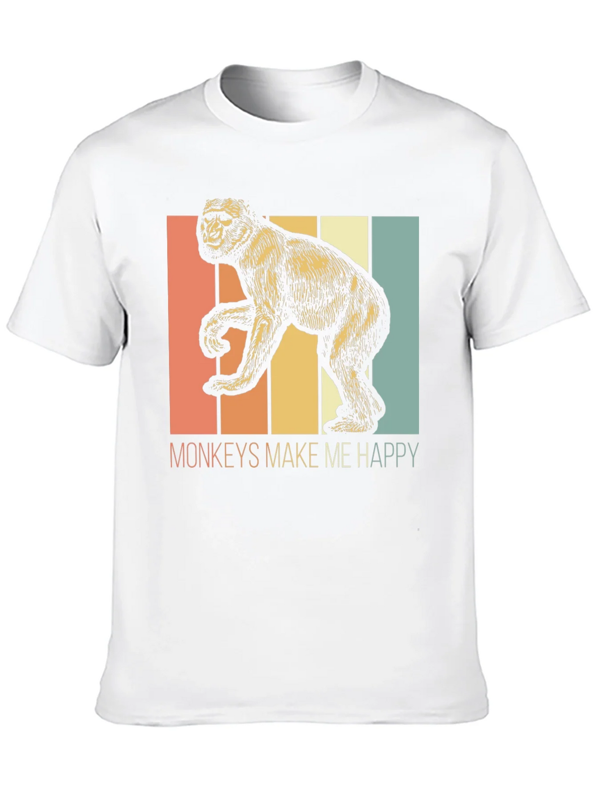 Monkeys Make Me Happy Retro Graphic Tee product image 9
