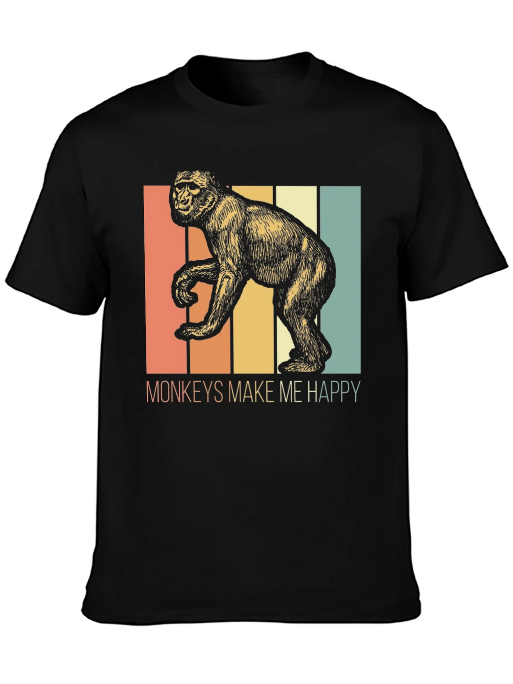 Monkeys Make Me Happy Retro Graphic Tee product image 3