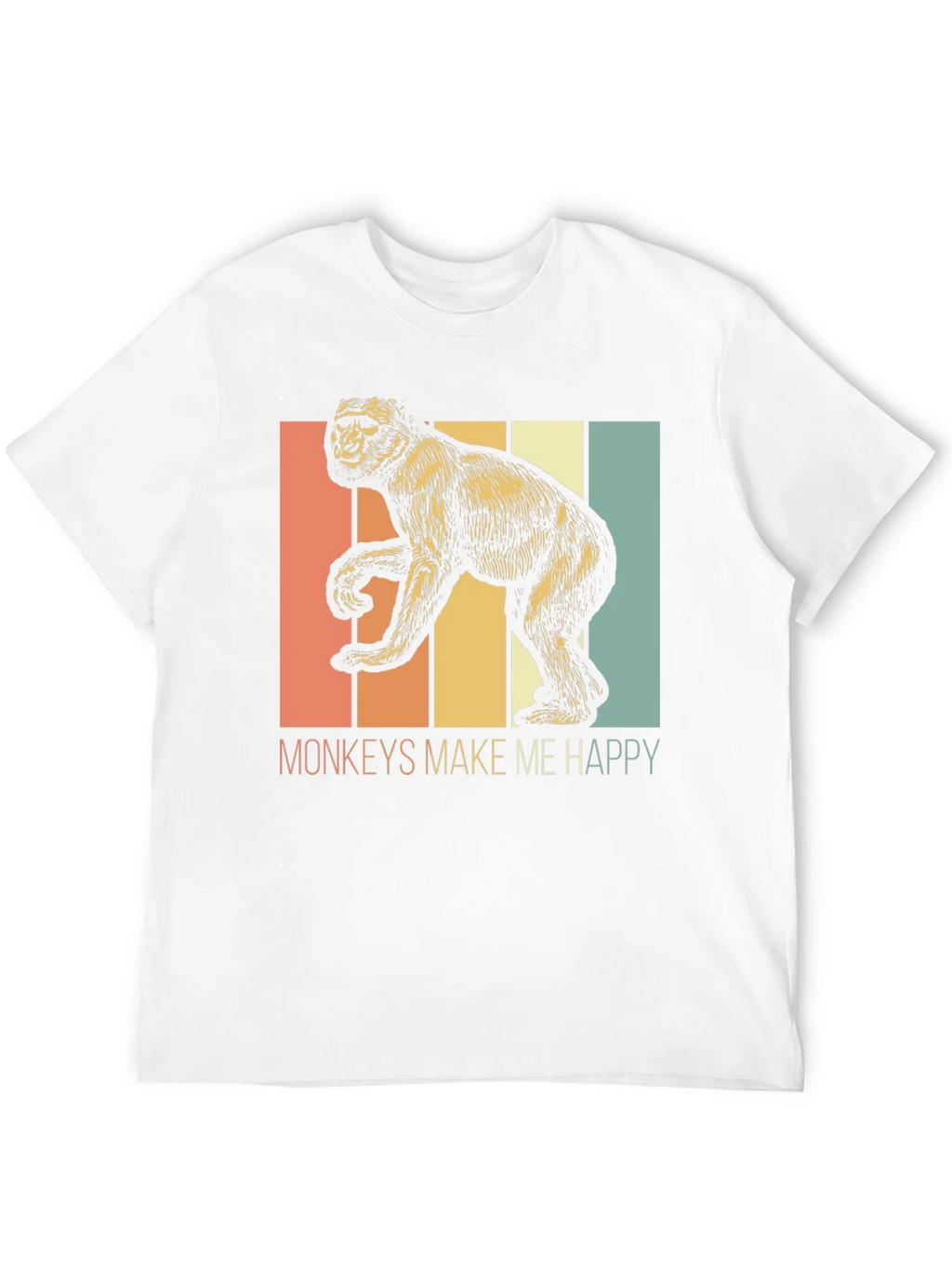 Monkeys Make Me Happy Retro Graphic Tee product image 11