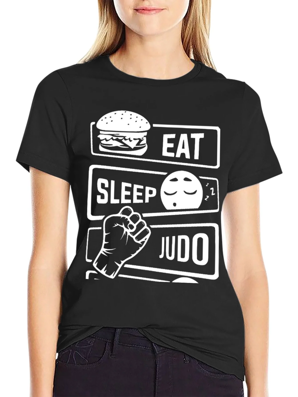 Eat Sleep Judo Black T-Shirt product image 2