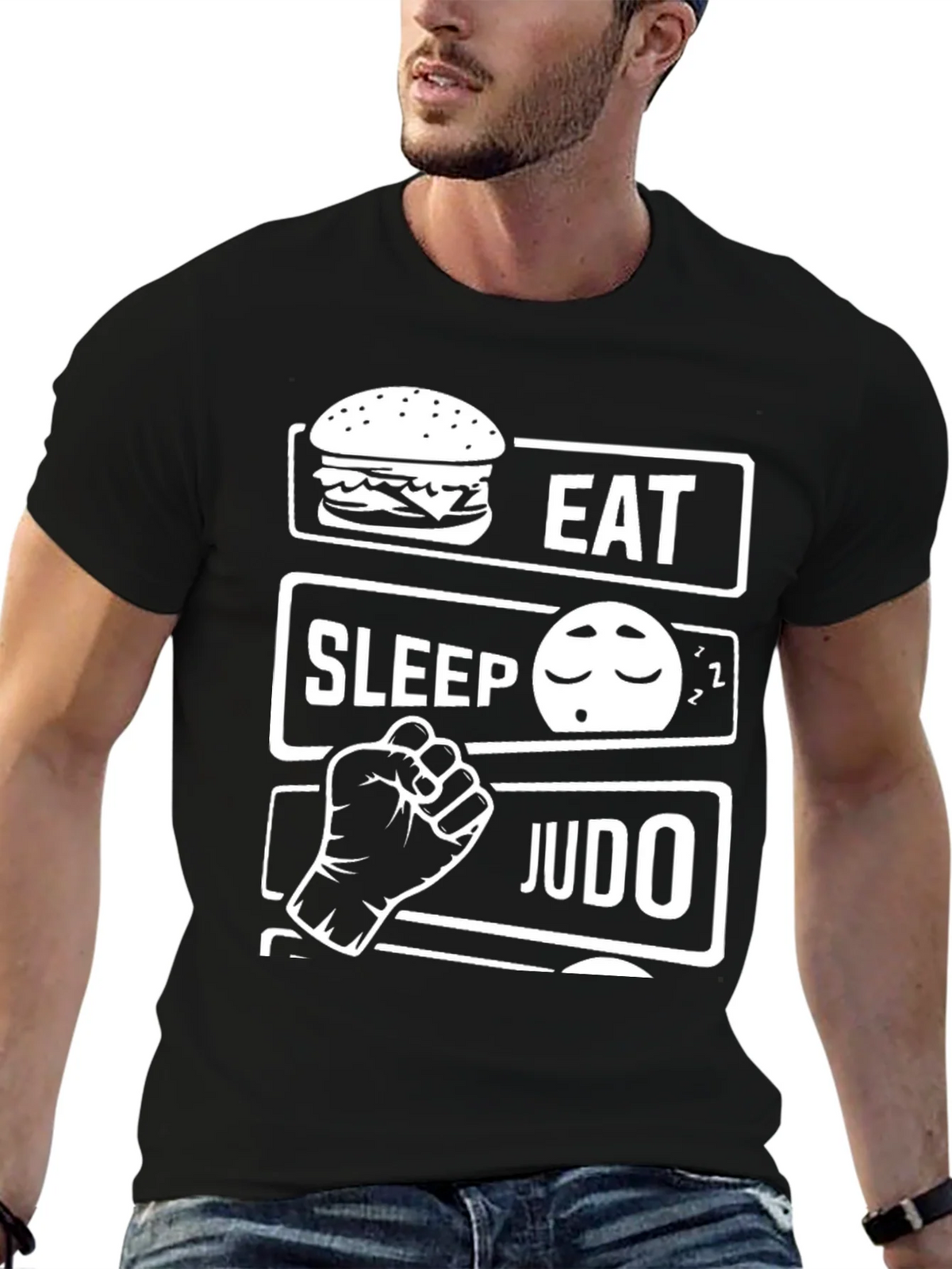 Eat Sleep Judo Black T-Shirt product image 6