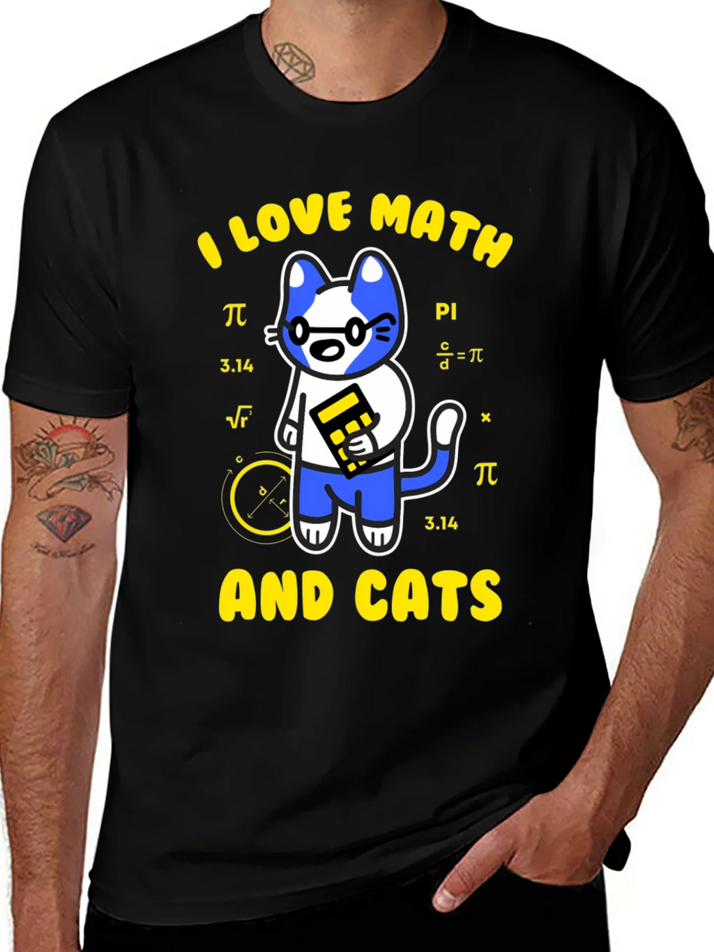 I Love Math and Cats T-Shirt Funny Geek Nerd Tee product image 1