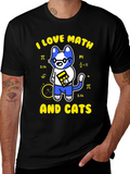 I Love Math and Cats T-Shirt Funny Geek Nerd Tee product image 1
