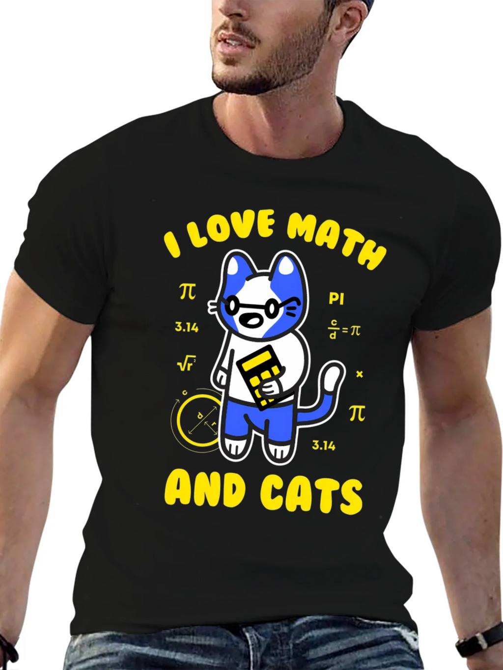 I Love Math and Cats T-Shirt Funny Geek Nerd Tee product image 6