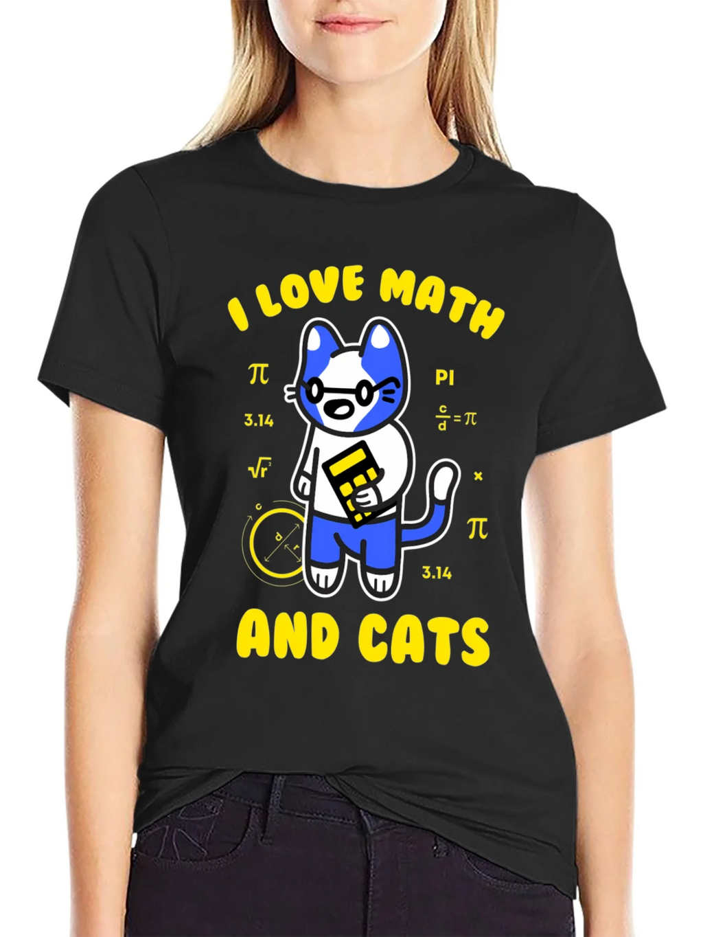 I Love Math and Cats T-Shirt Funny Geek Nerd Tee product image 2