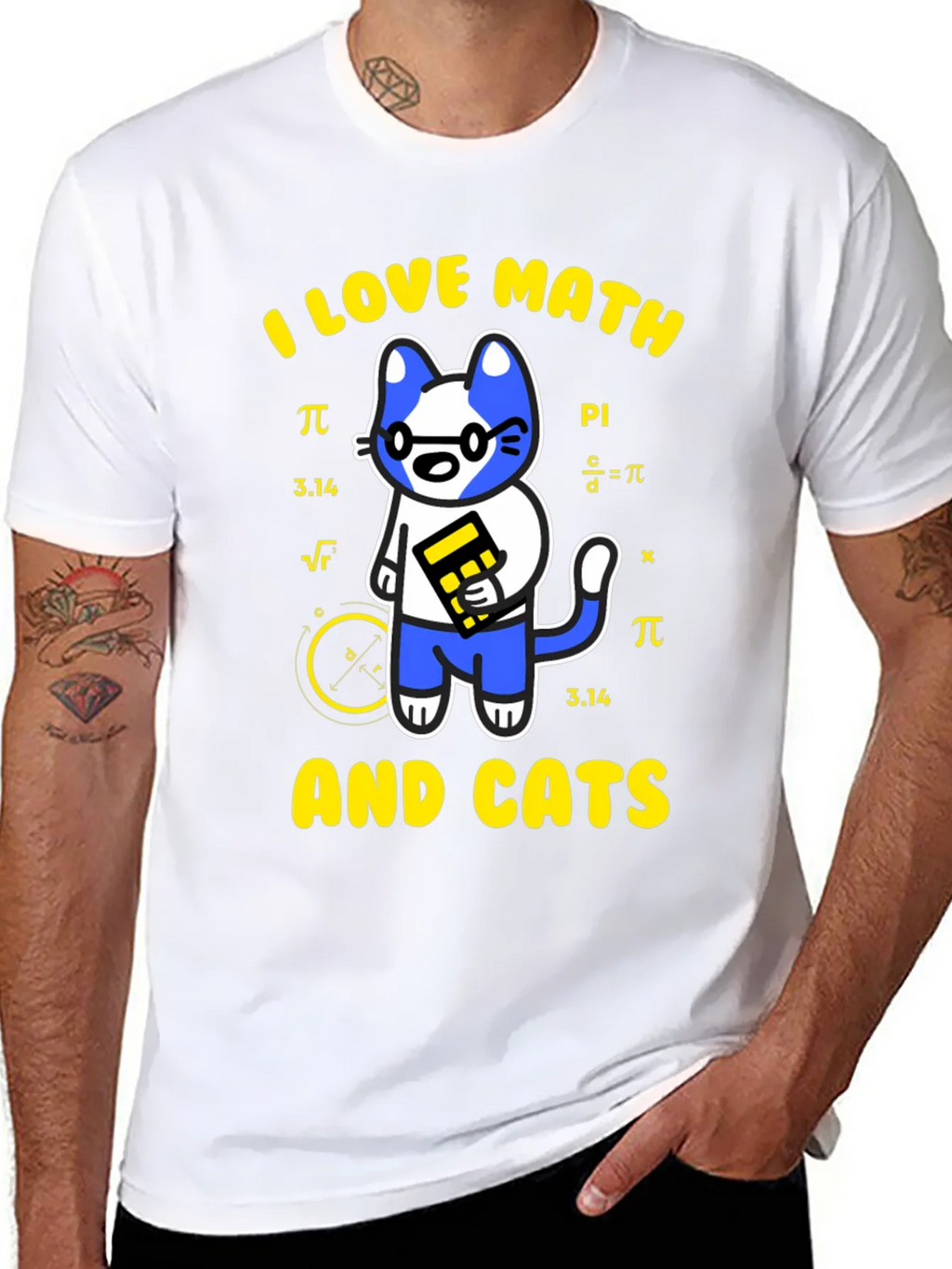 I Love Math and Cats T-Shirt Funny Geek Nerd Tee product image 7