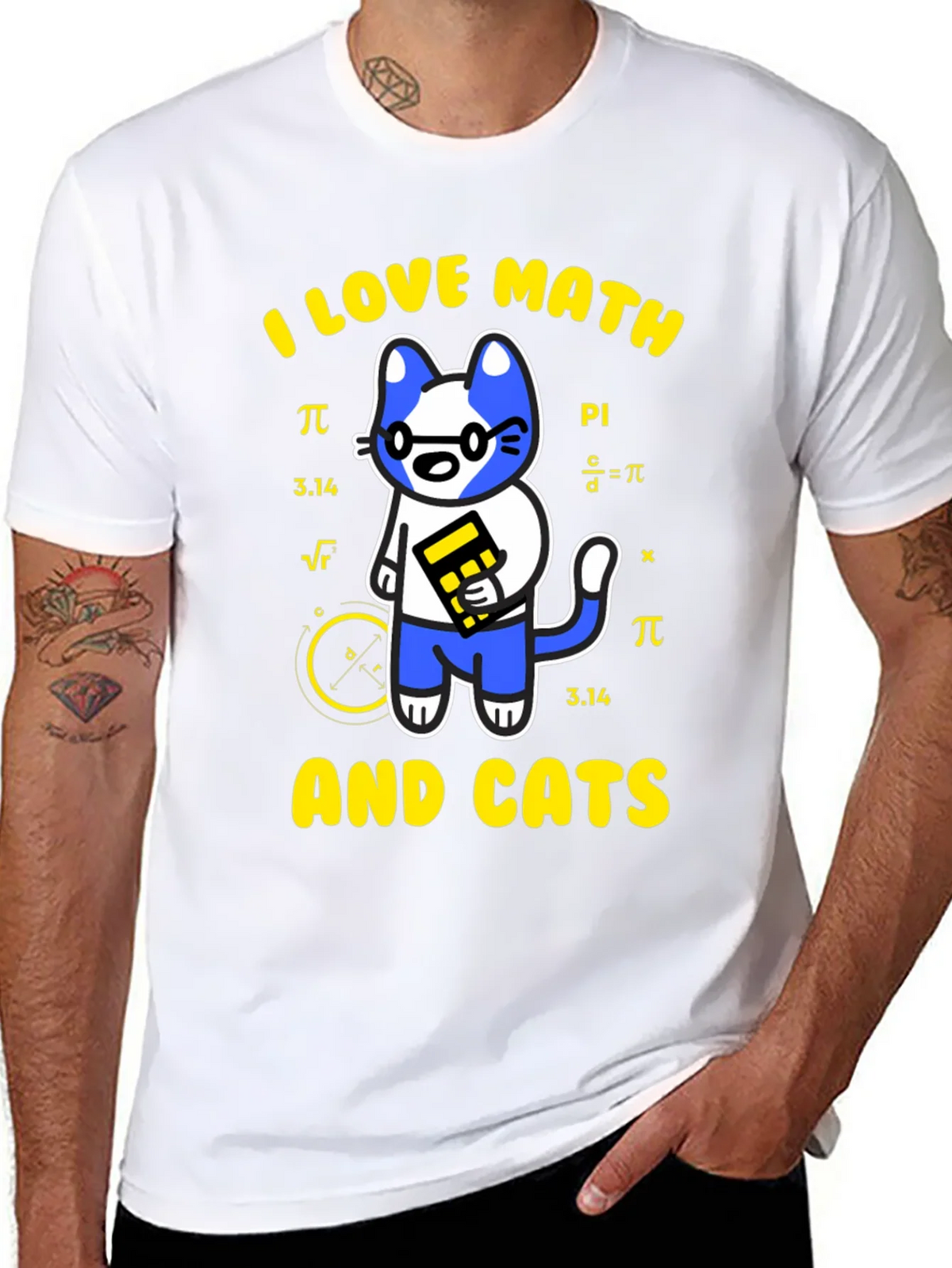 I Love Math and Cats T-Shirt Funny Geek Nerd Tee product image 7
