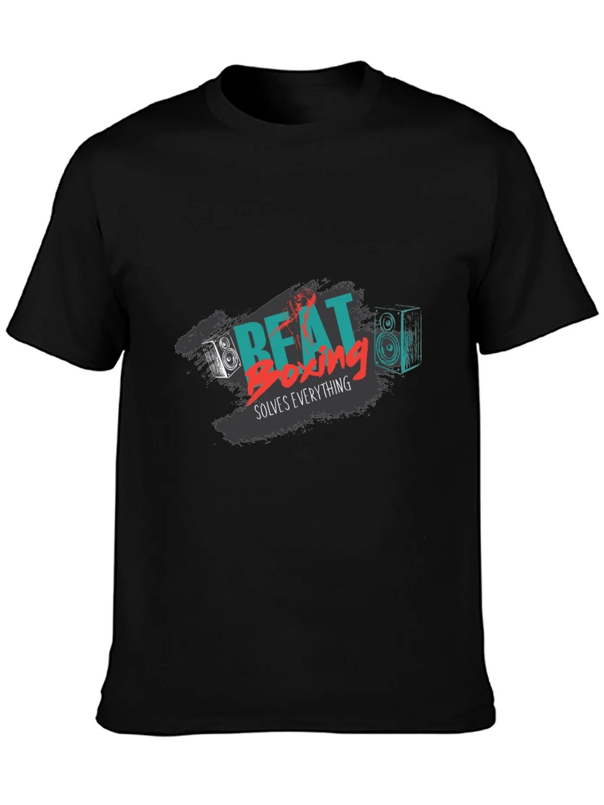 Beat Boxing Solves Everything Black Graphic Tee product image 3