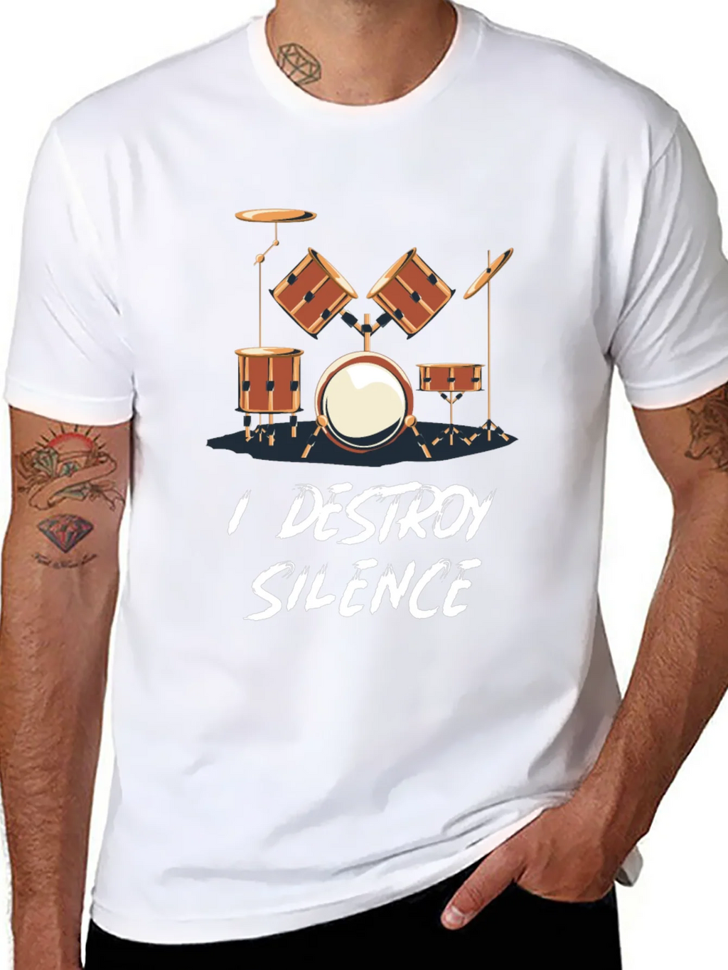 I Destroy Silence Drum Set T-Shirt product image 7
