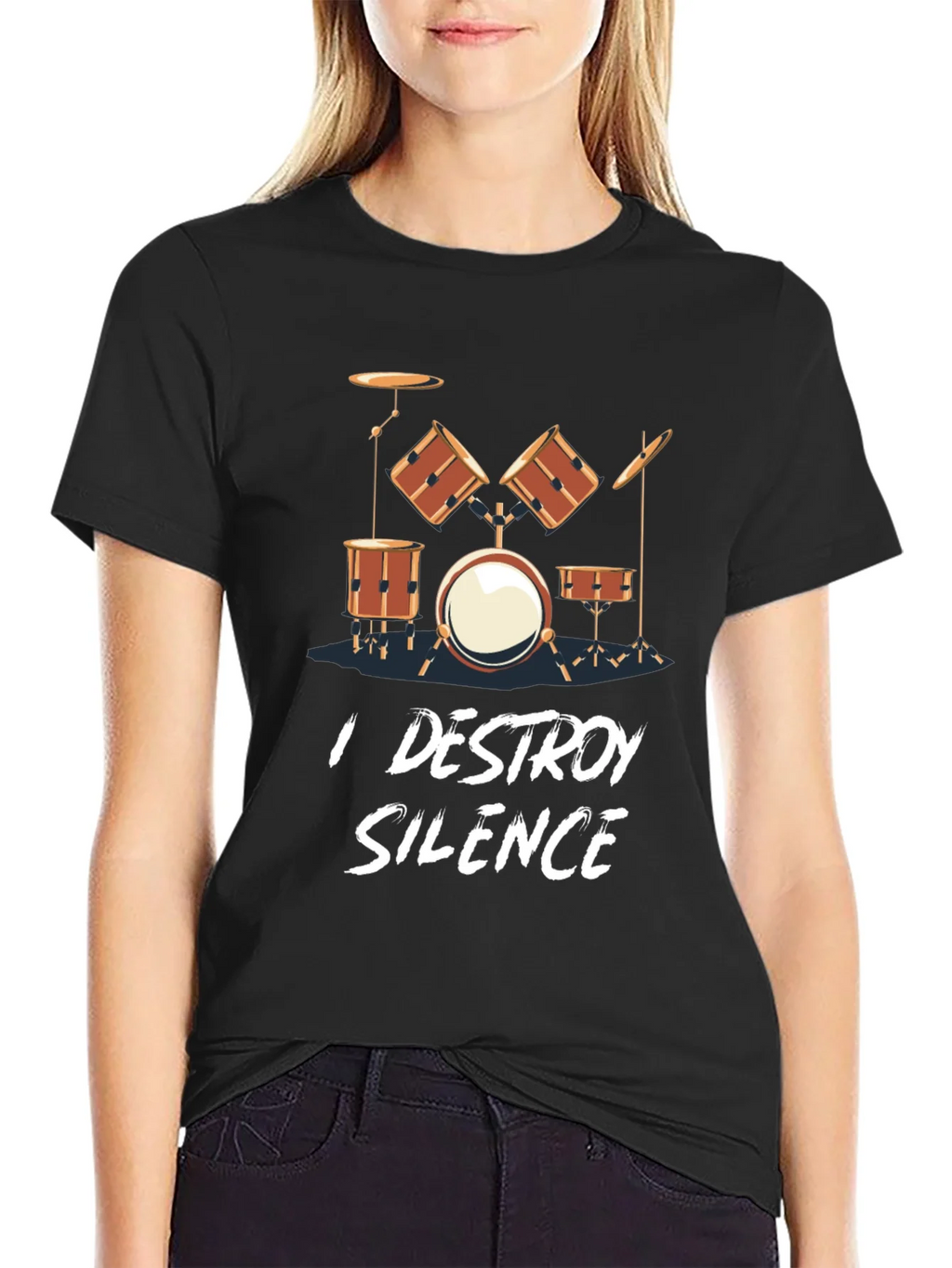 I Destroy Silence Drum Set T-Shirt product image 2