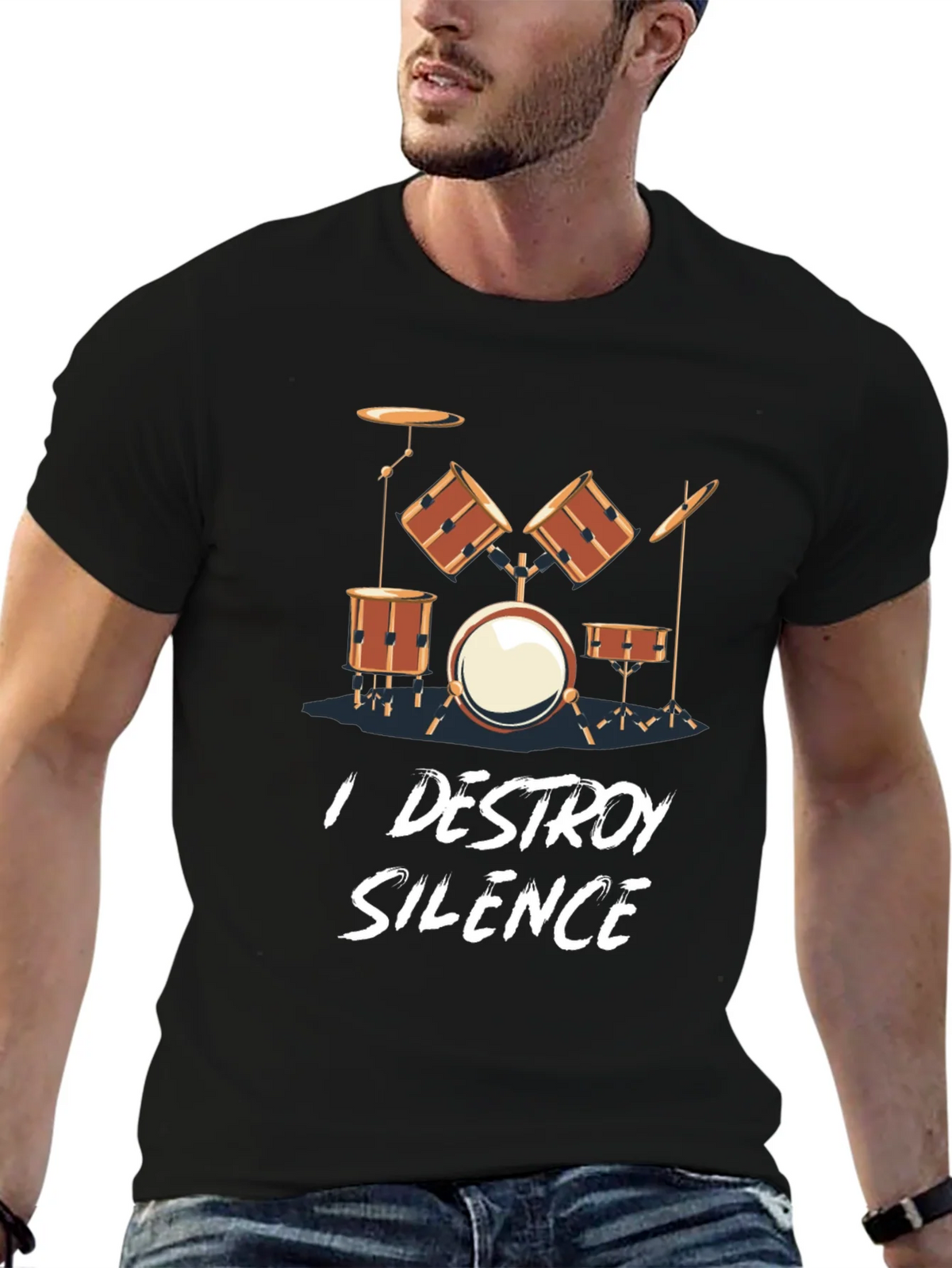 I Destroy Silence Drum Set T-Shirt product image 6