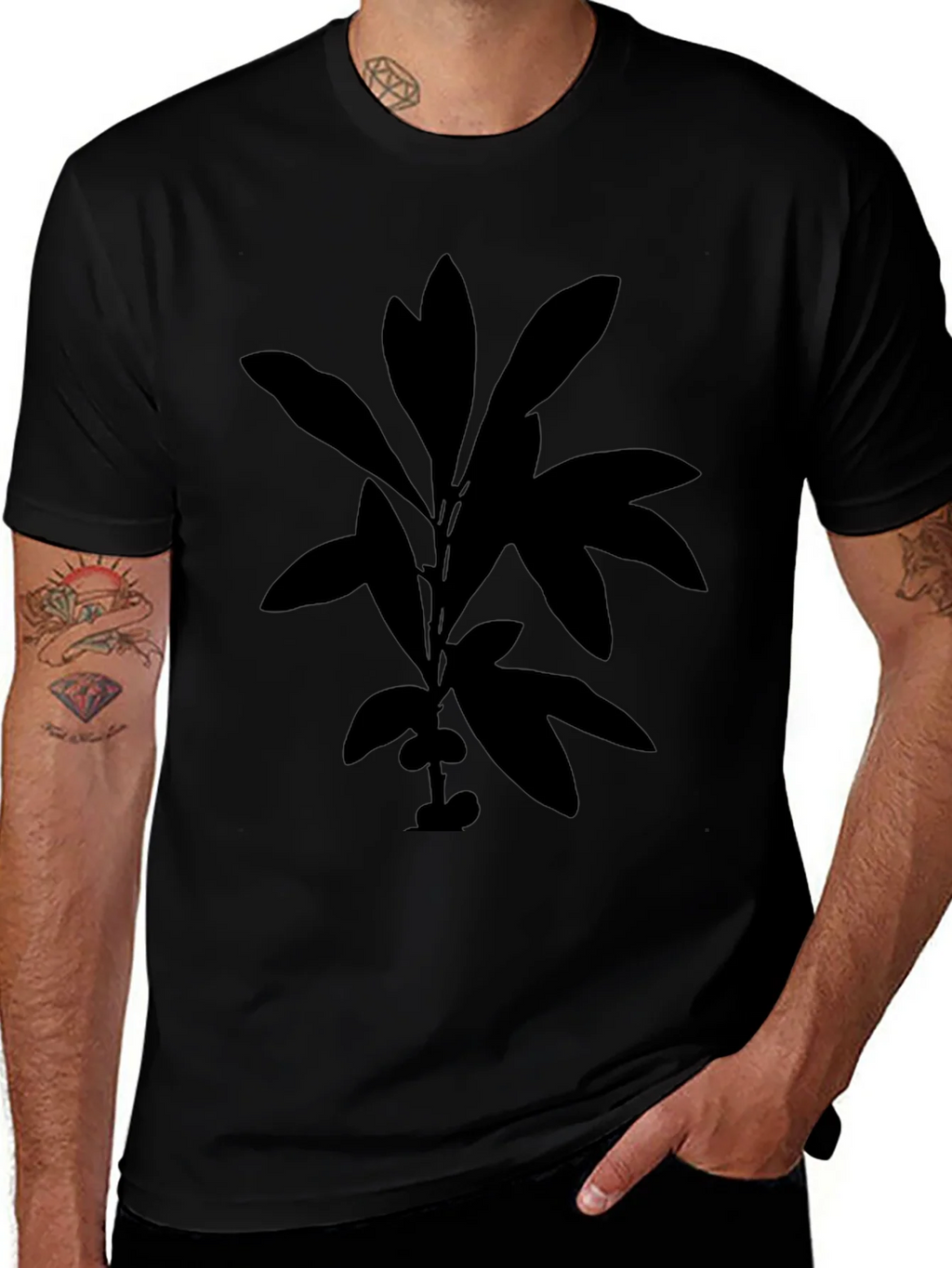 Botanical Silhouette Black T-Shirt product image 1
