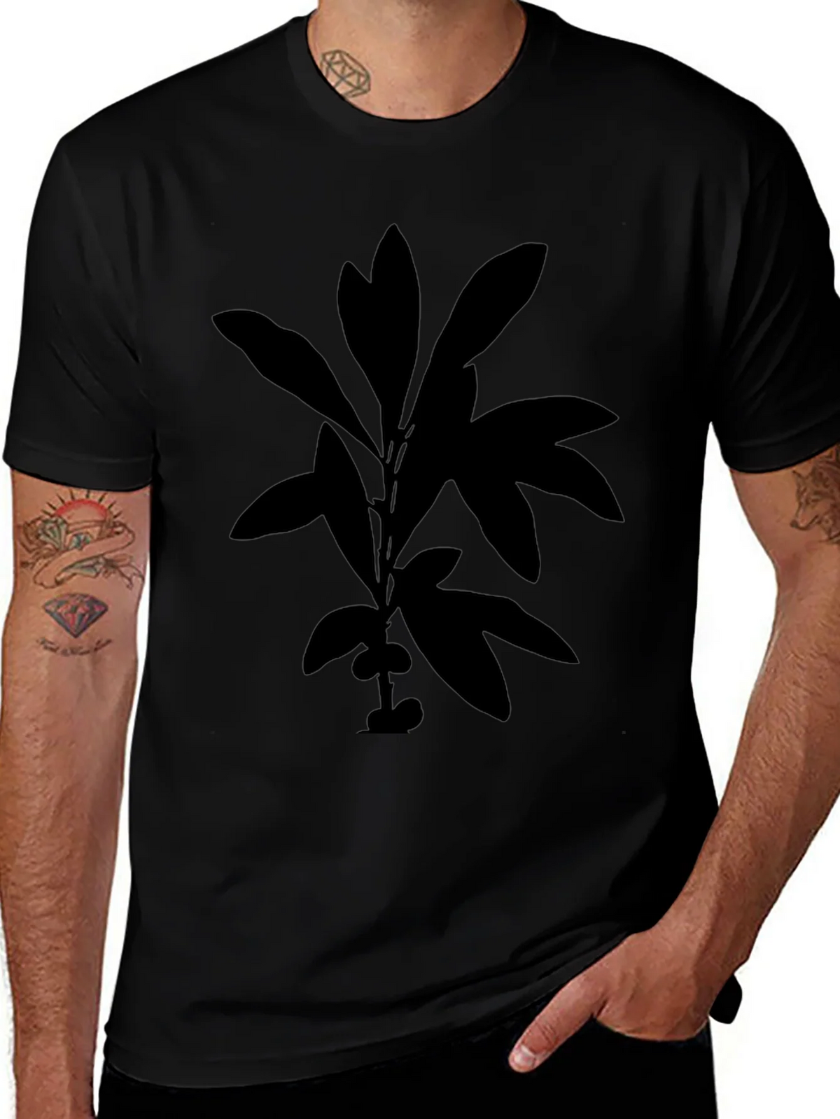 Botanical Silhouette Black T-Shirt product image 1